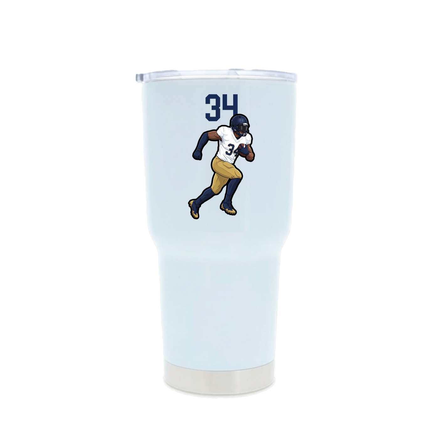 30oz Stainless Steel Tumbler — Number Top in White