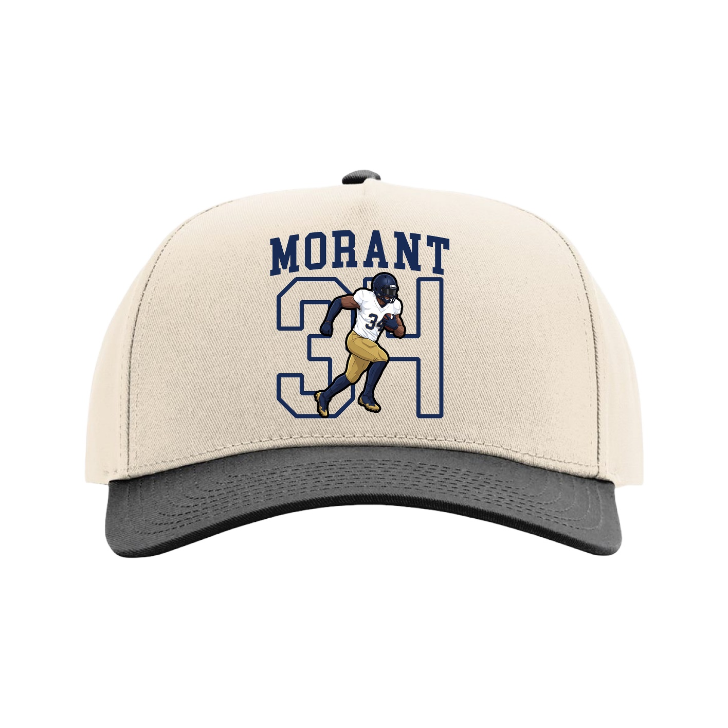 Full Fabric Five-Panel Champ Cap — Shirsey in Cream/Black
