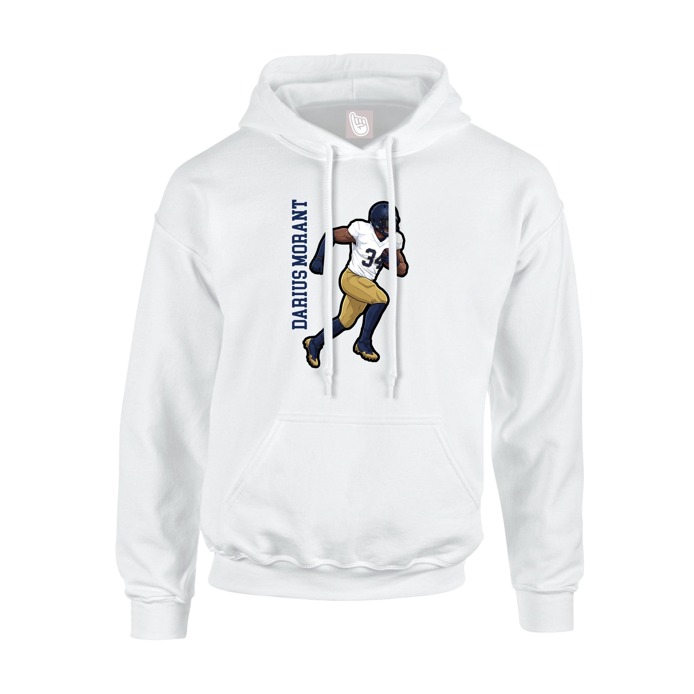 Youth Hoodie — Name Vertical in White