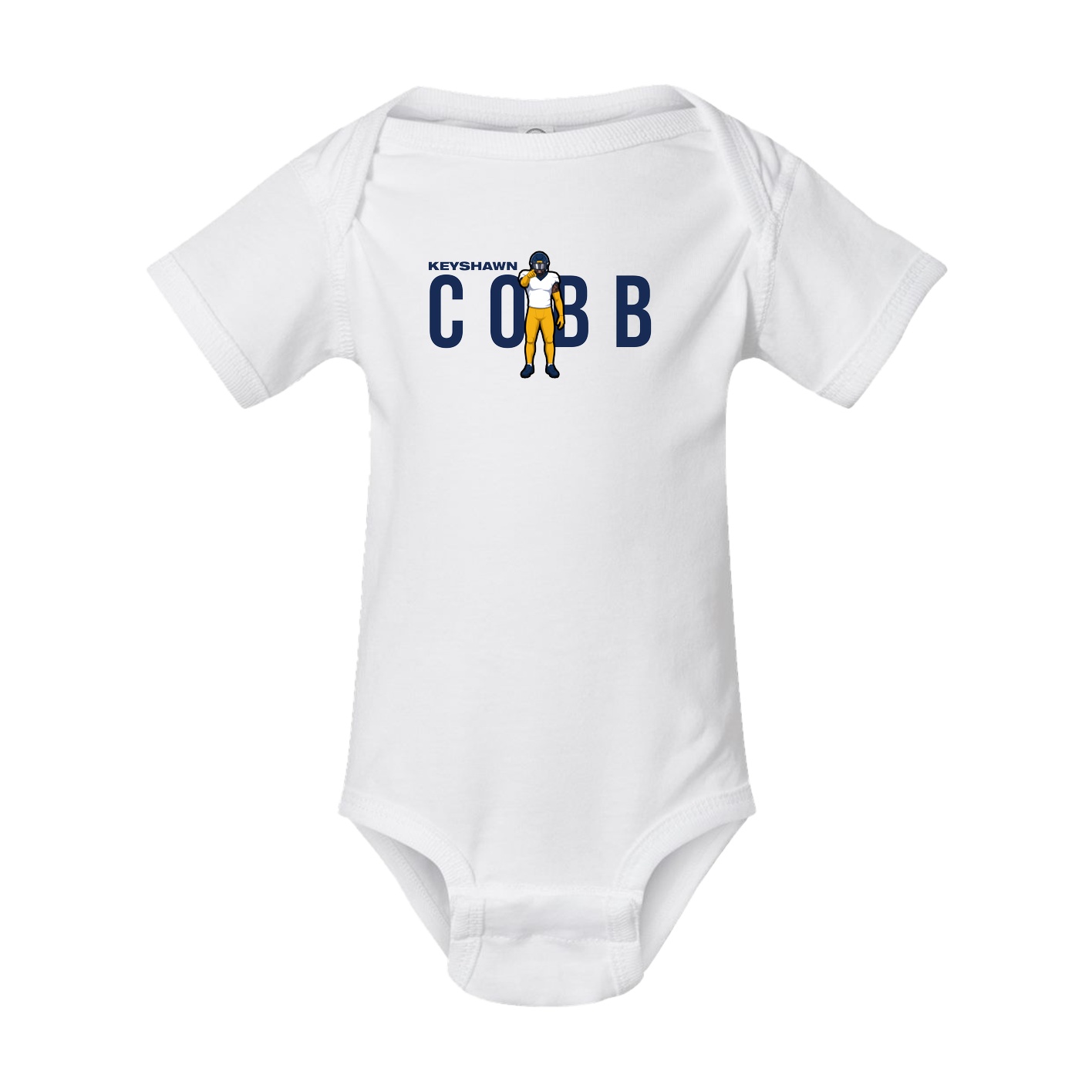 Baby Onesie — Player Name in White