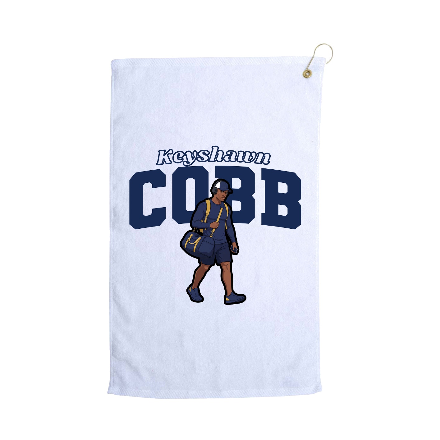 Golf Towel — Name Arch in White