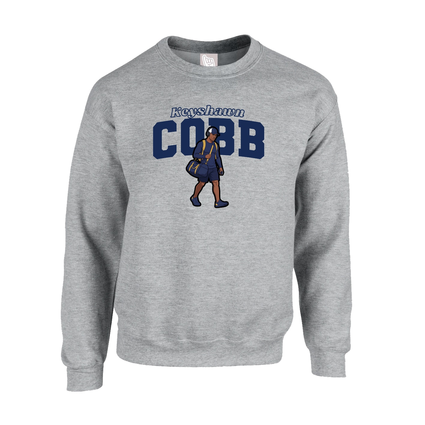 Fleece Crew — Name Arch in Grey