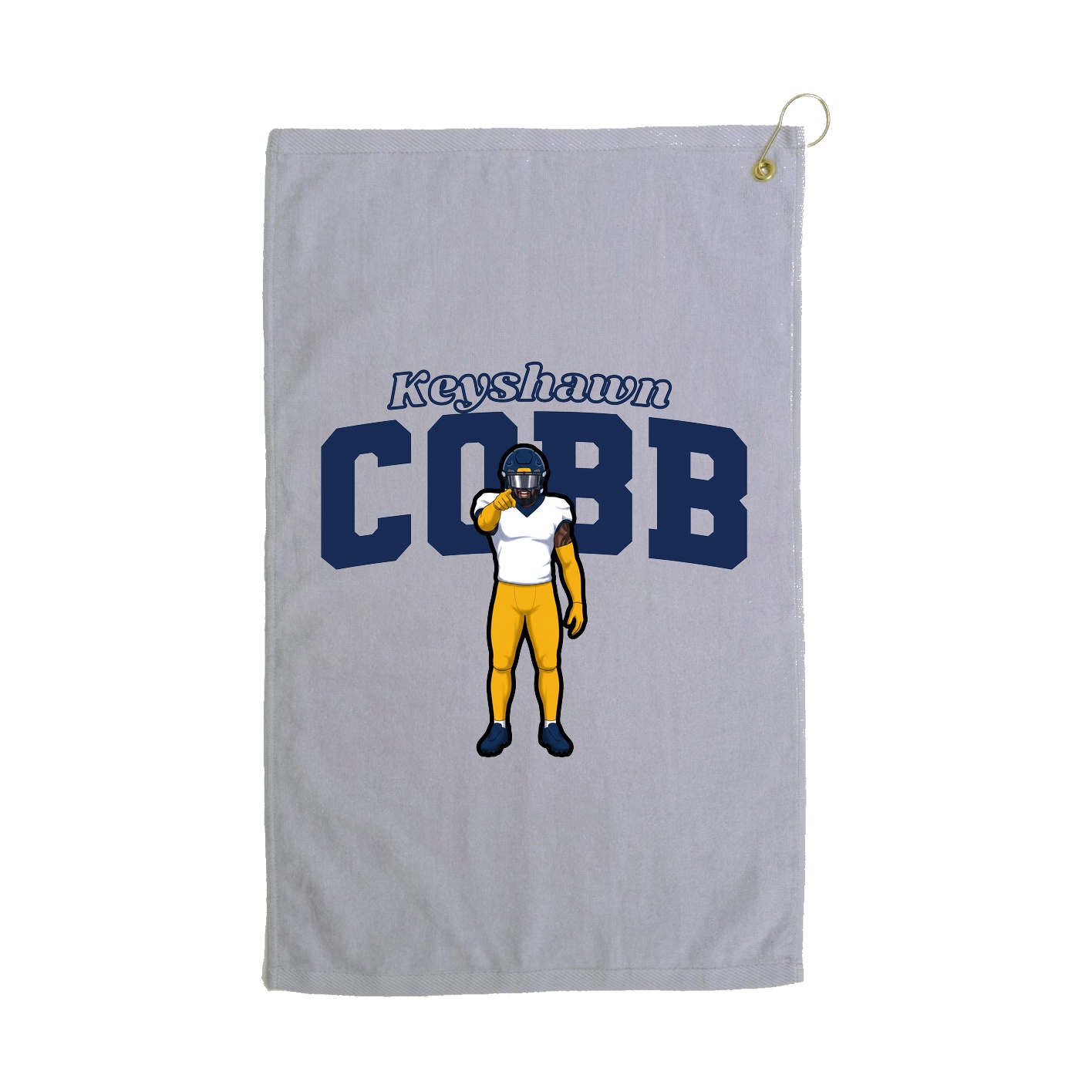 Golf Towel — Name Arch in Grey