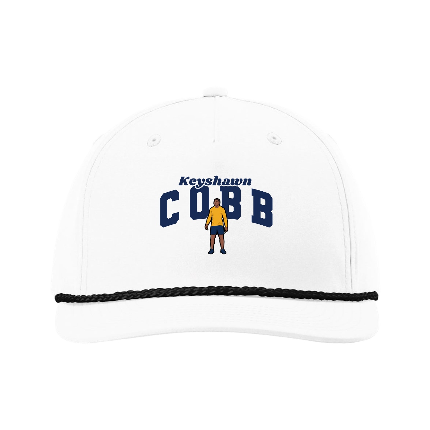 Five-Panel Classic Rope Cap — Signature Arch in White