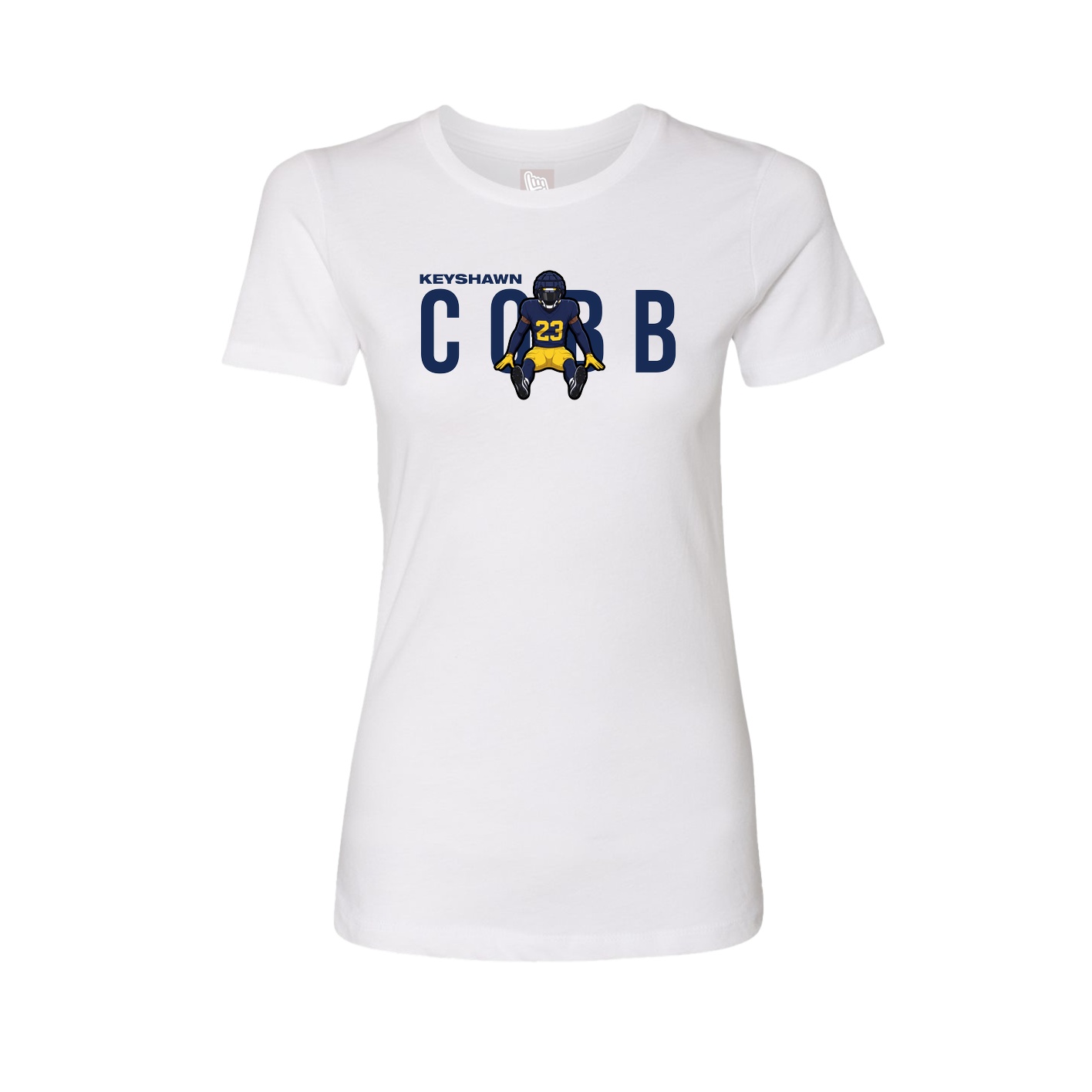 Fitted Women's Tee — Player Name in White