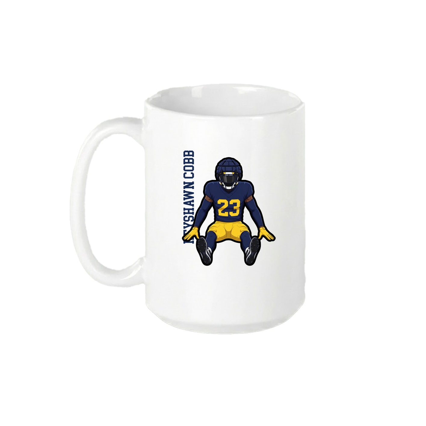 15oz Coffee Mug — Name Vertical in White