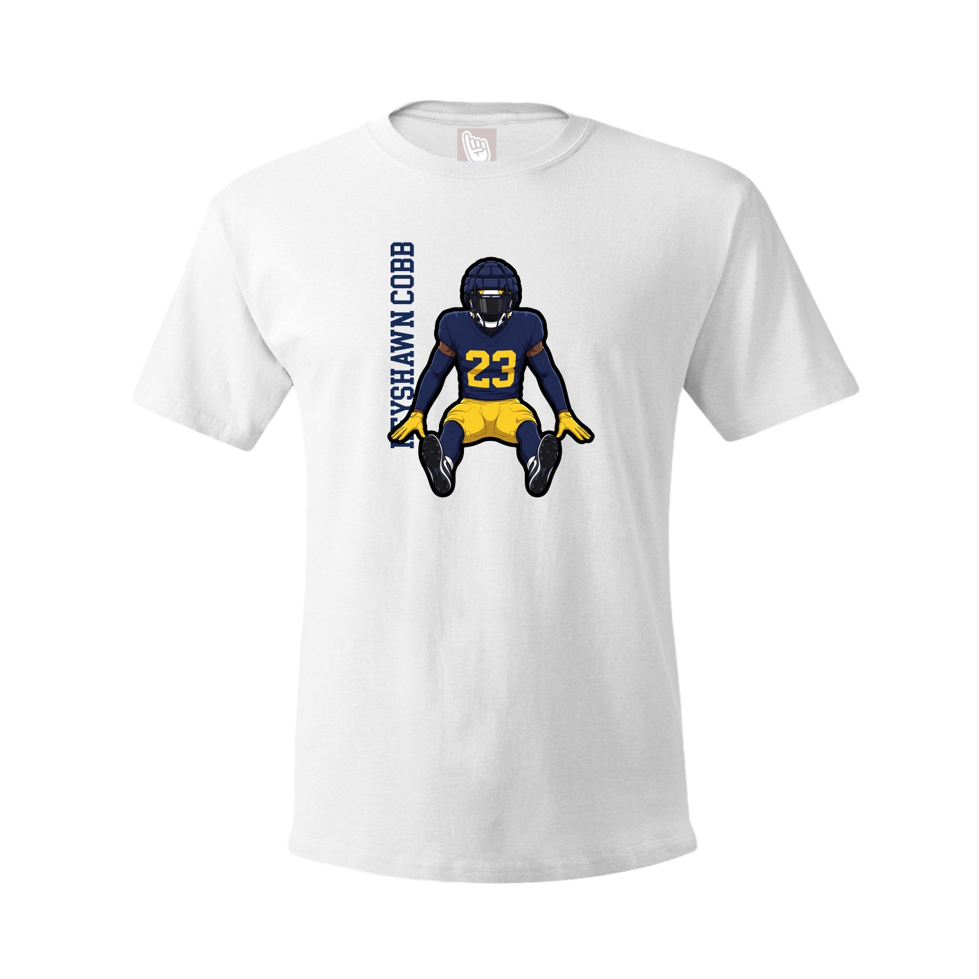 Youth Tee — Name Vertical in White