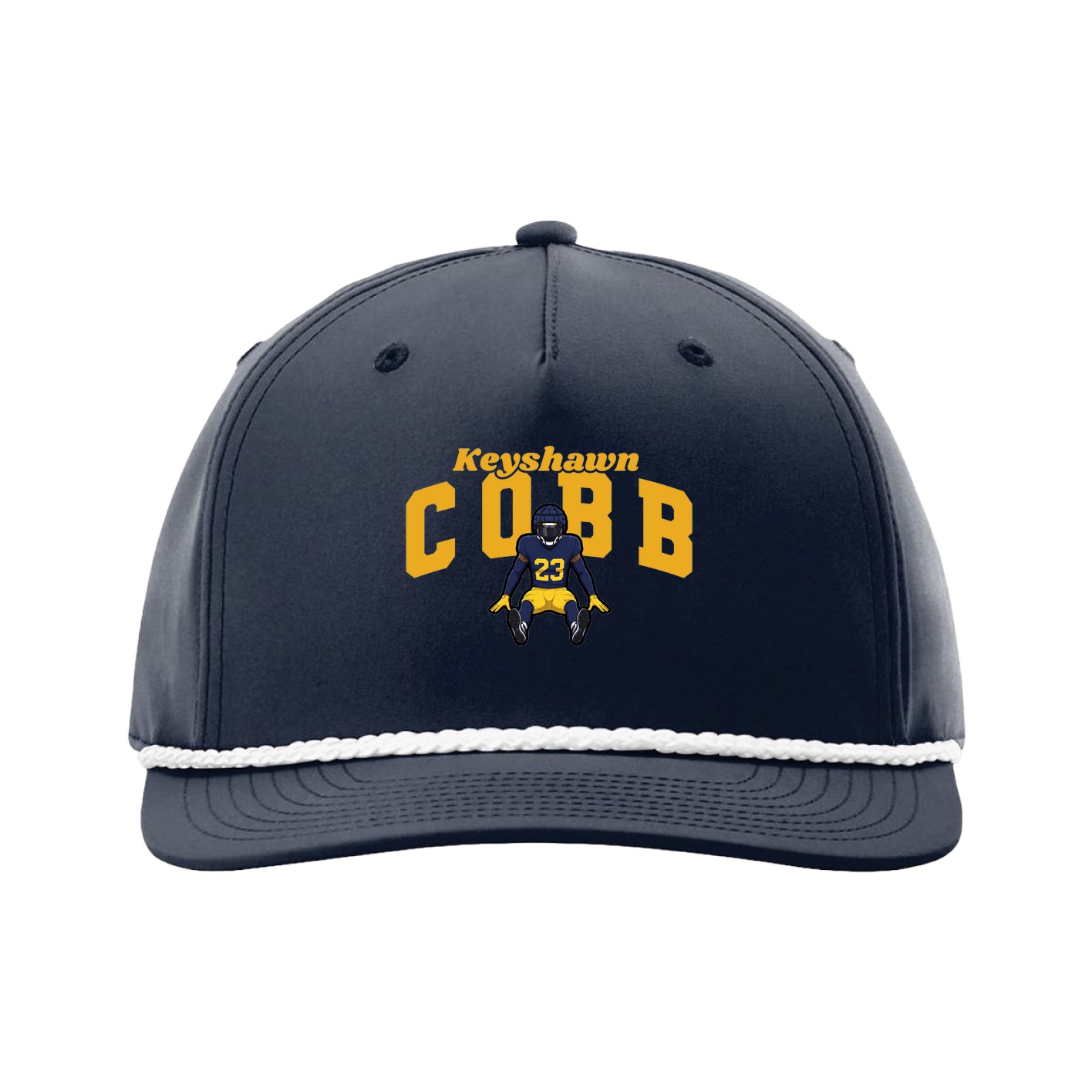 Five-Panel Classic Rope Cap — Signature Arch in Navy