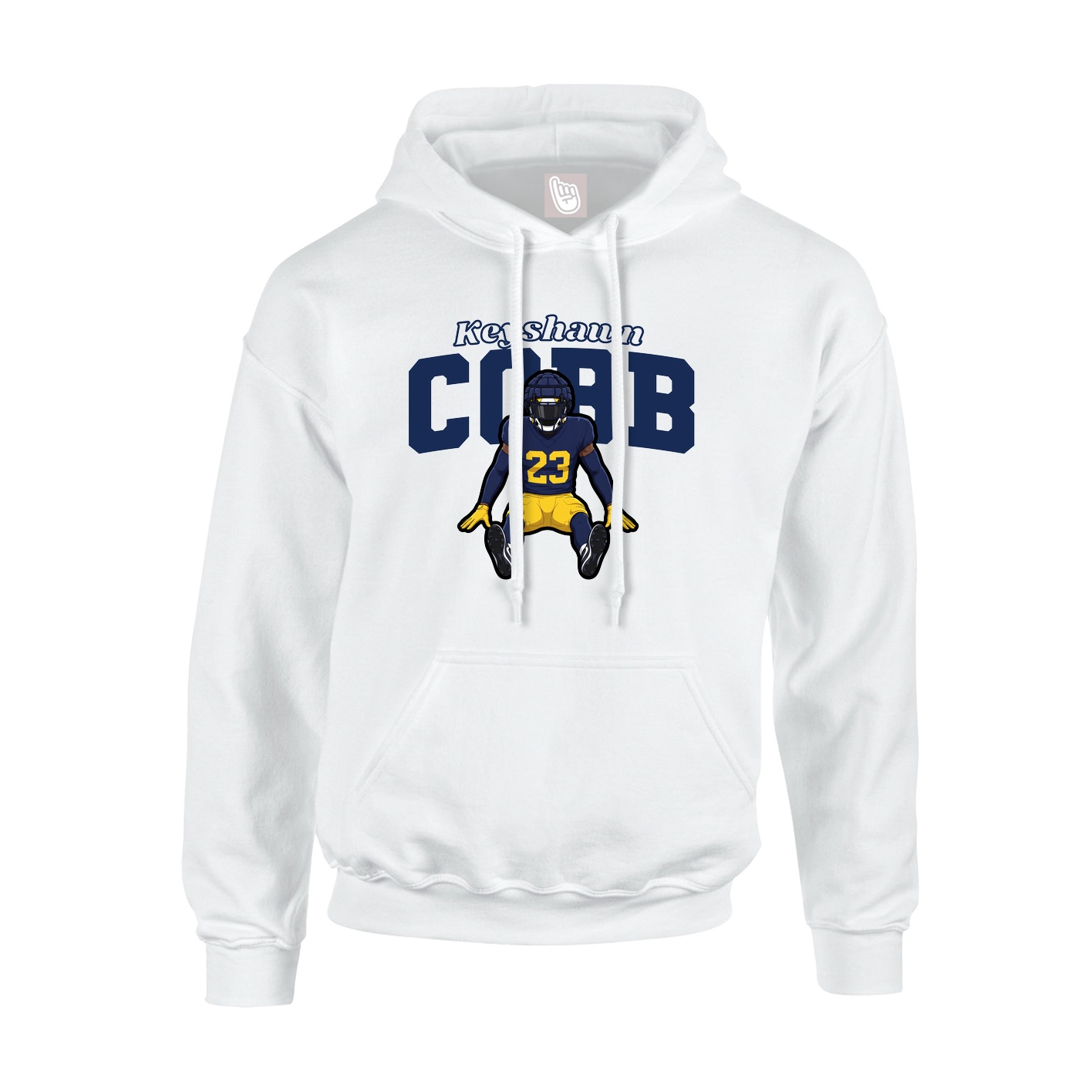 Youth Hoodie — Name Arch in White