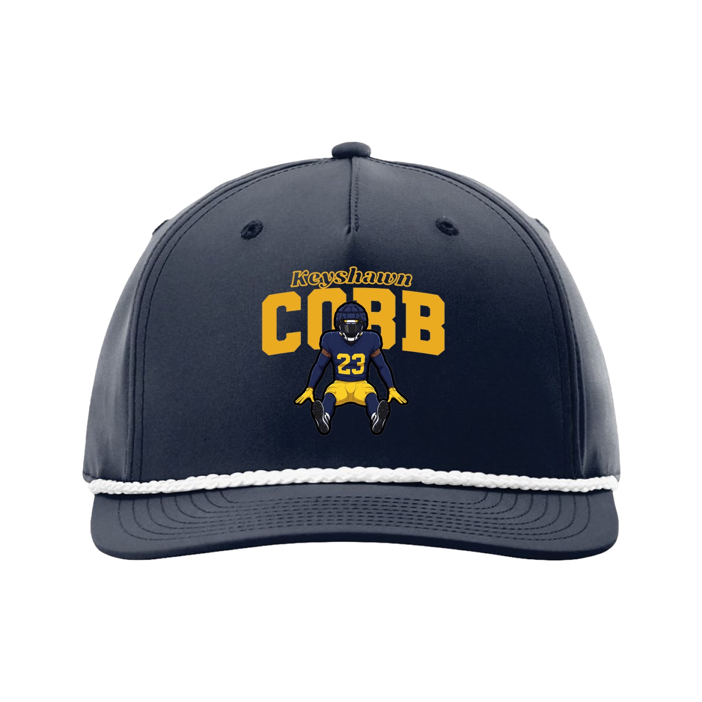 Five-Panel Classic Rope Cap — Name Arch in Navy