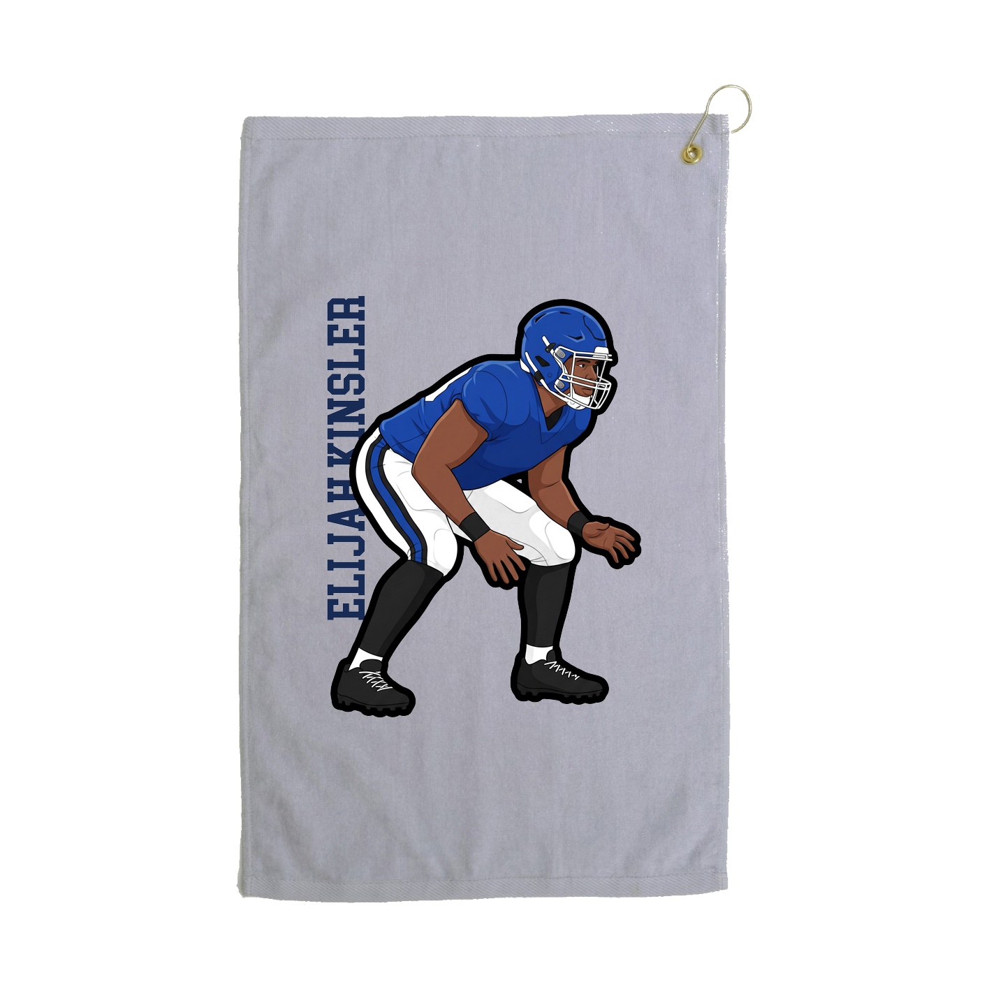 Golf Towel — Name Vertical in Grey