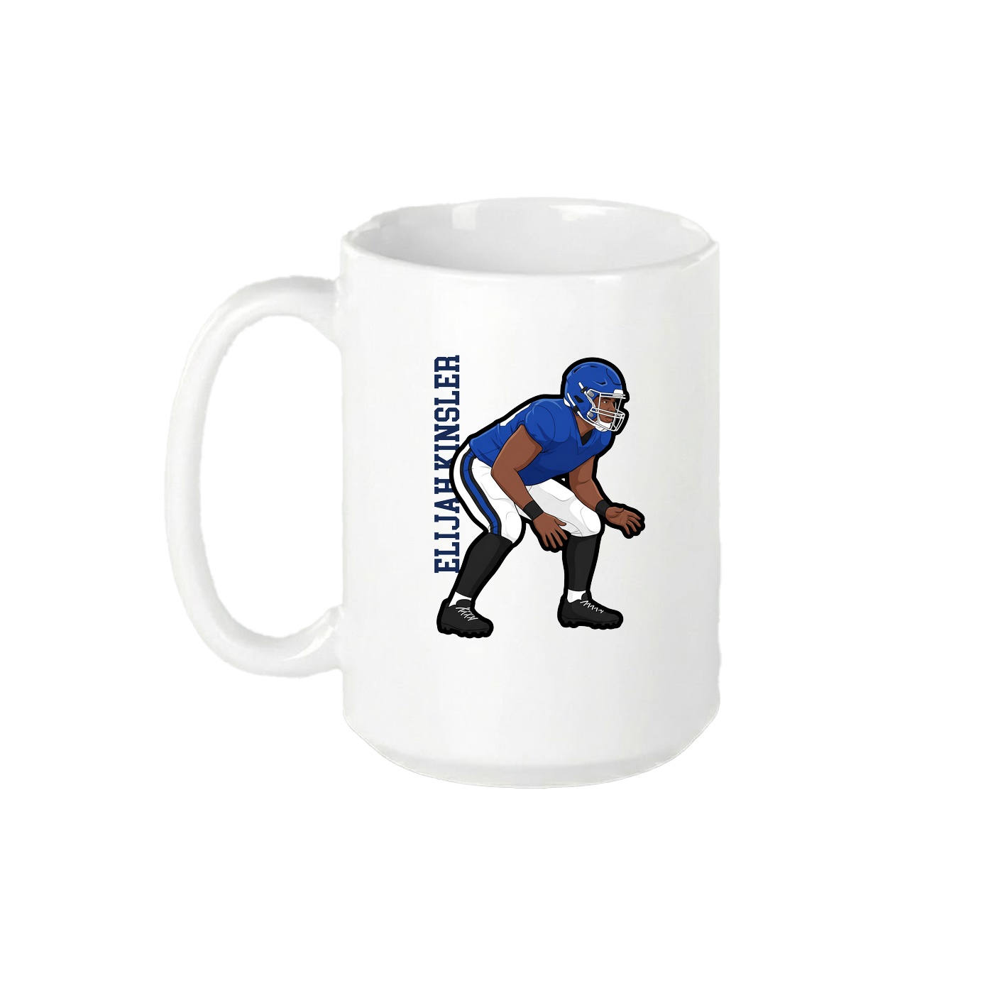 15oz Coffee Mug — Name Vertical in White
