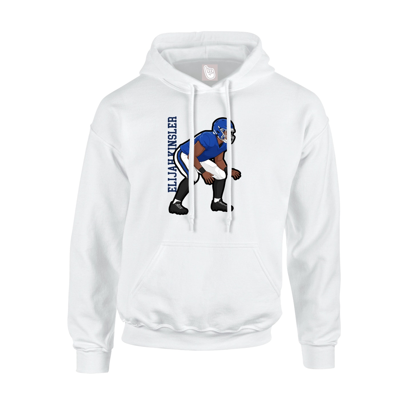 Youth Hoodie — Name Vertical in White