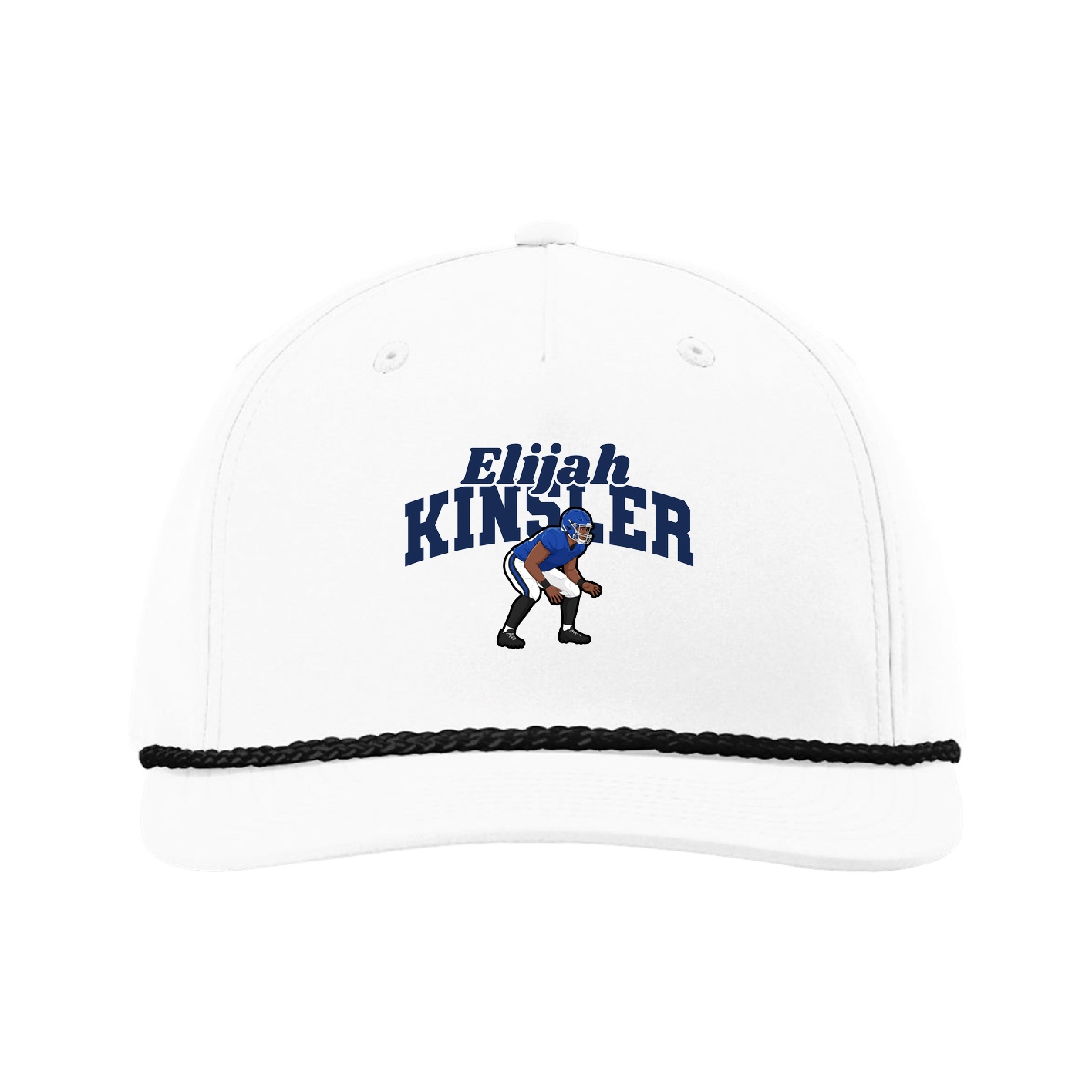 Five-Panel Classic Rope Cap — Signature Arch in White