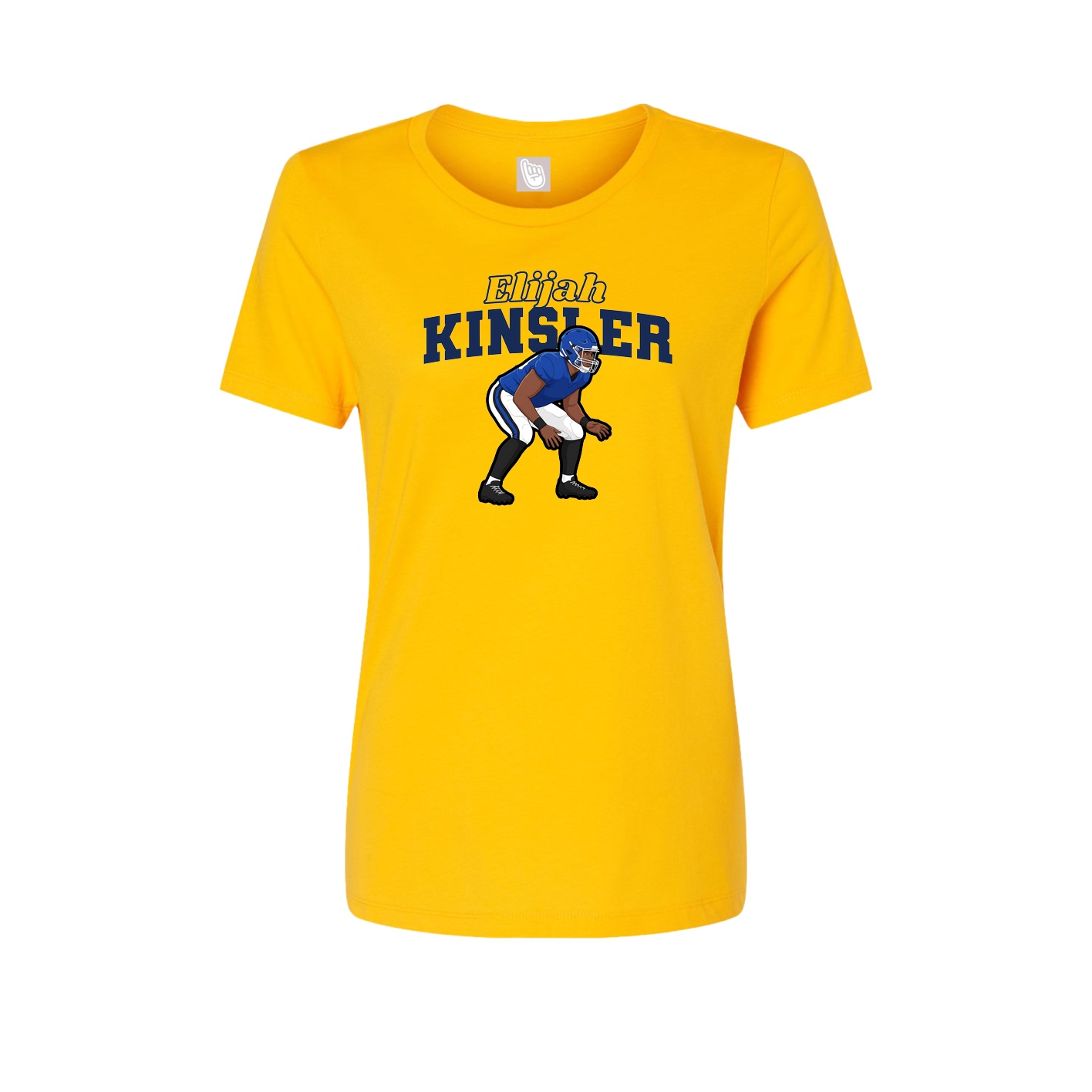 Fitted Women's Tee — Name Arch in Gold