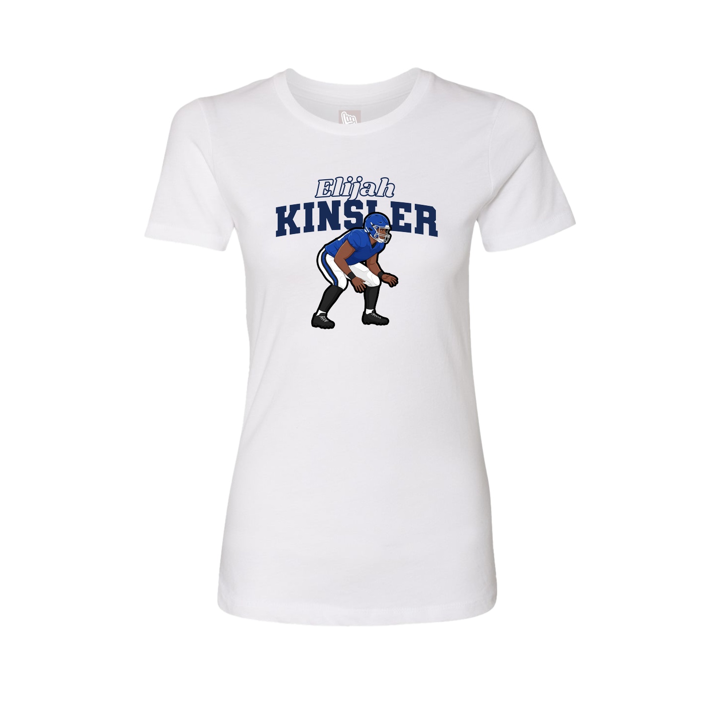 Fitted Women's Tee — Name Arch in White