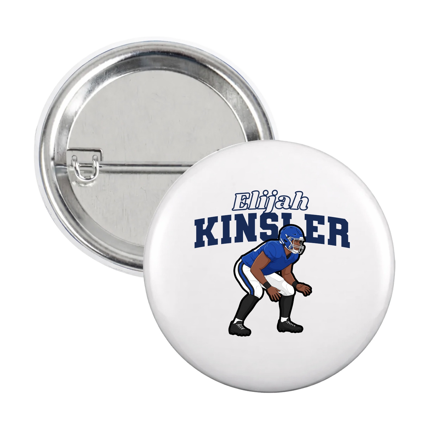 Game Day Button — Name Arch in White