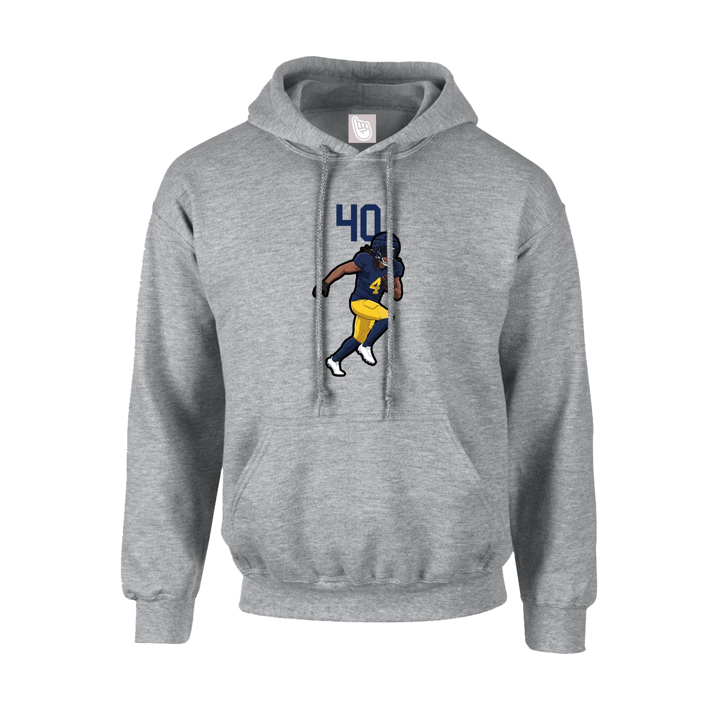 Youth Hoodie — Number Top in Grey
