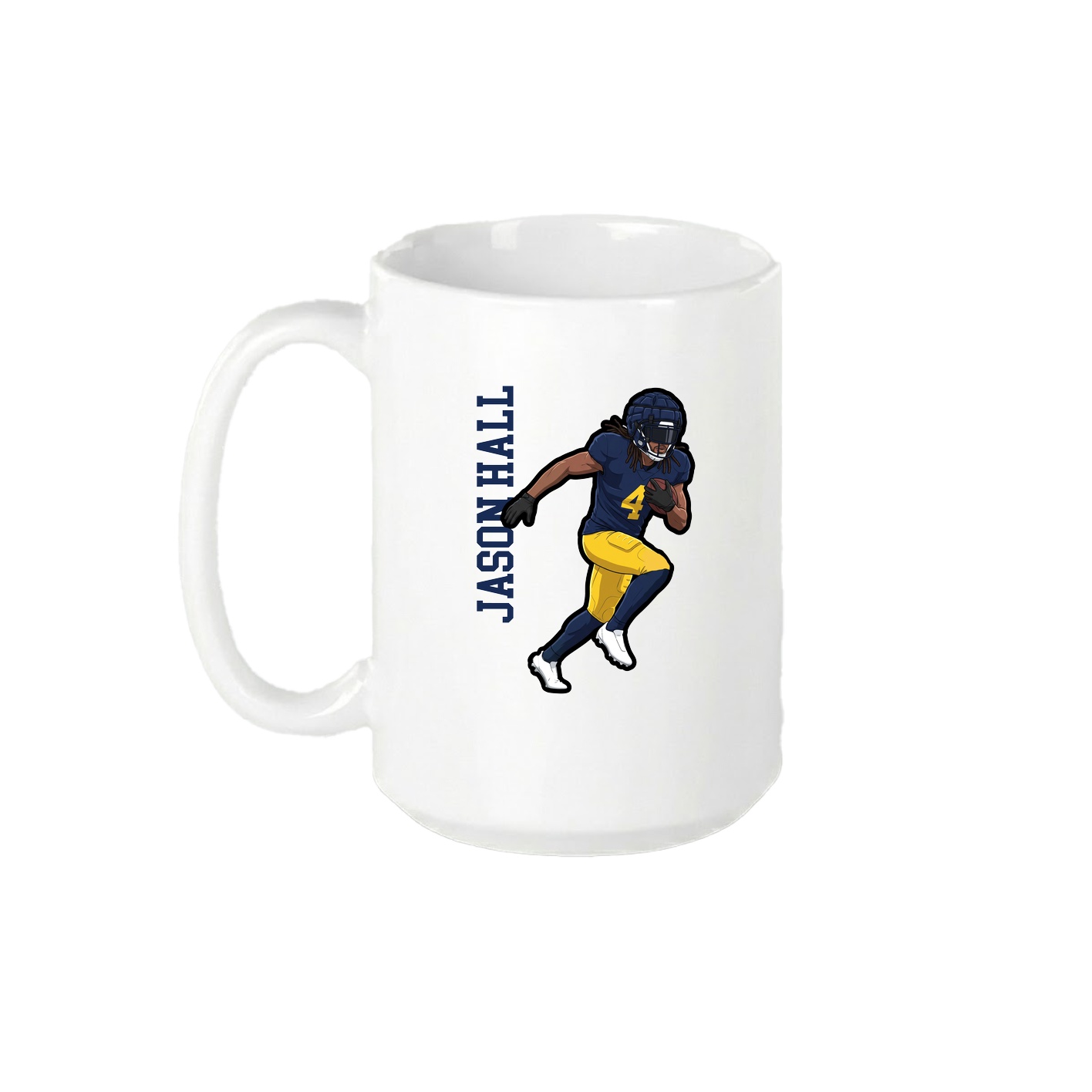 15oz Coffee Mug — Name Vertical in White
