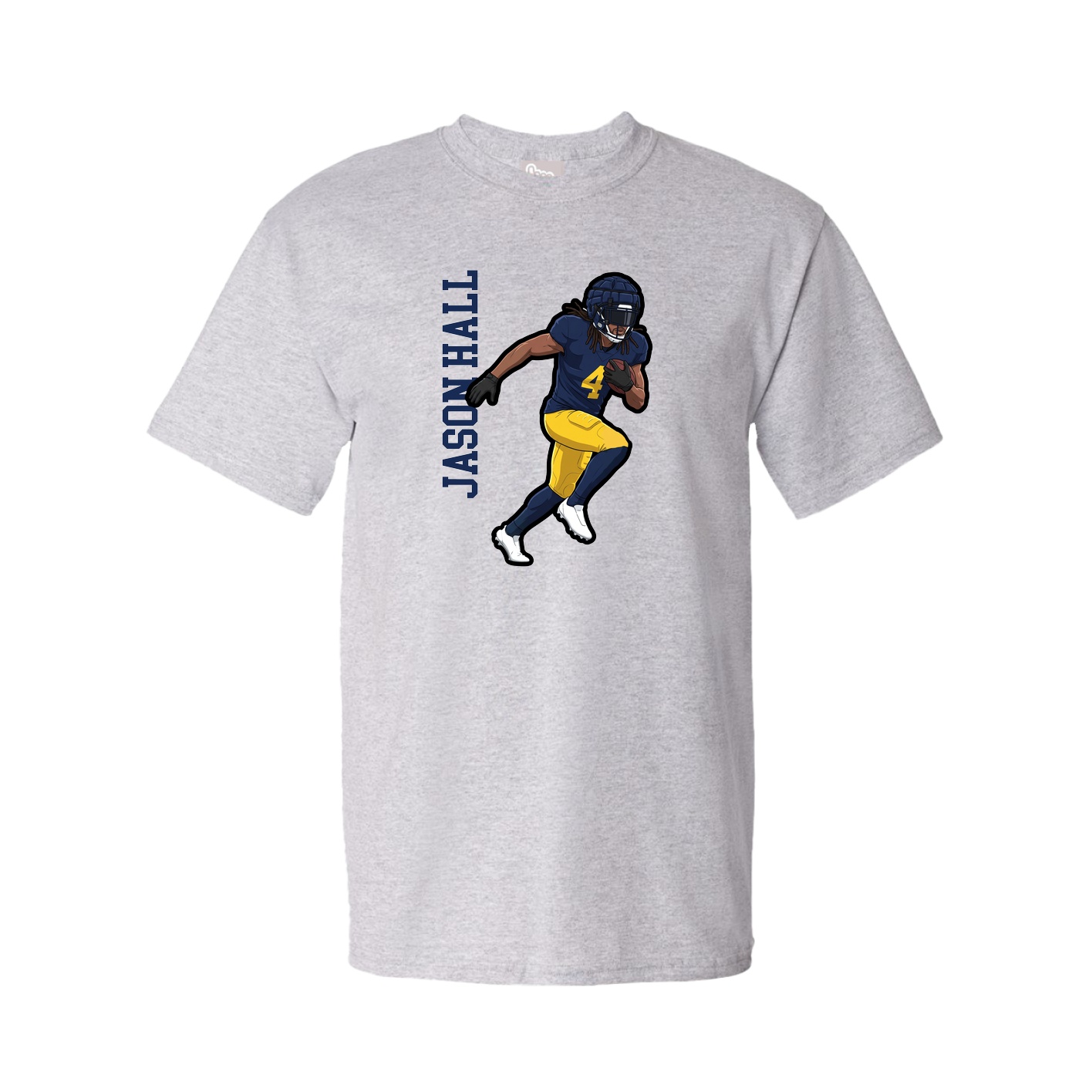 Youth Tee — Name Vertical in Grey