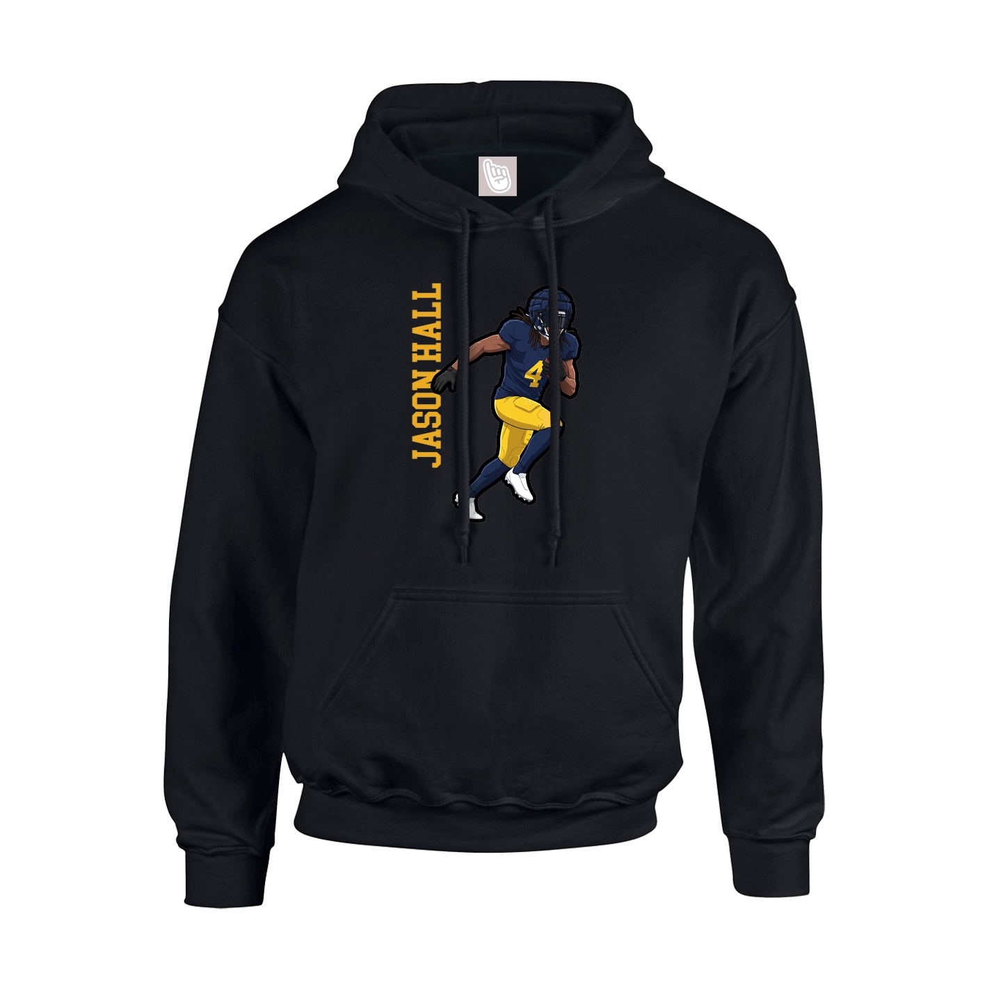 Youth Hoodie — Name Vertical in Black