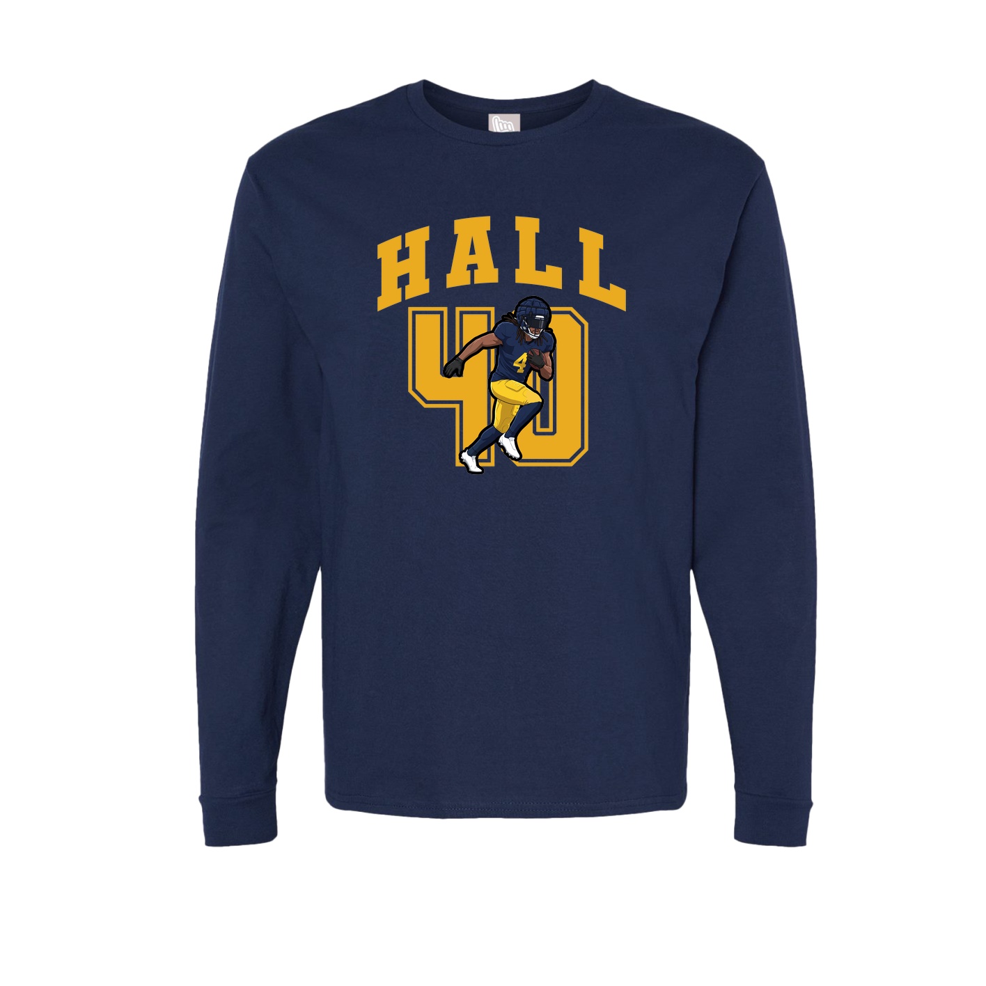 Long Sleeve Tee — Number in Navy