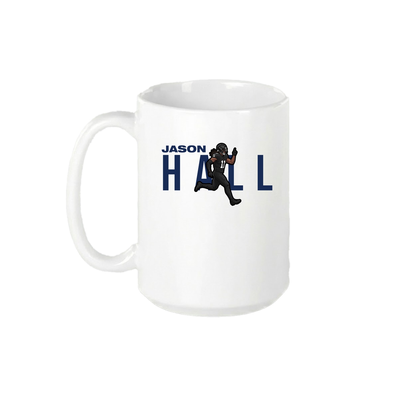15oz Coffee Mug — Player Name in White