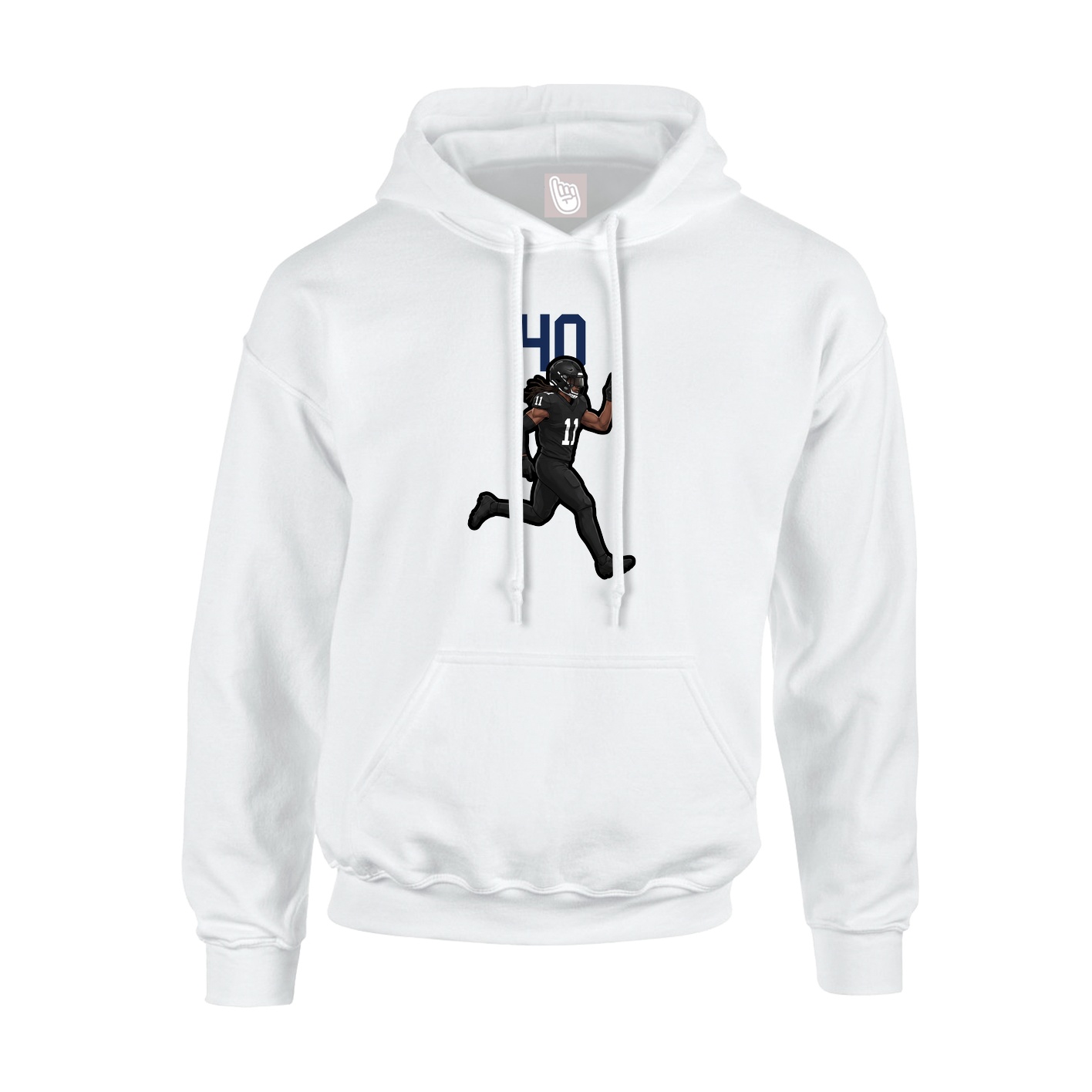 Youth Hoodie — Number Top in White