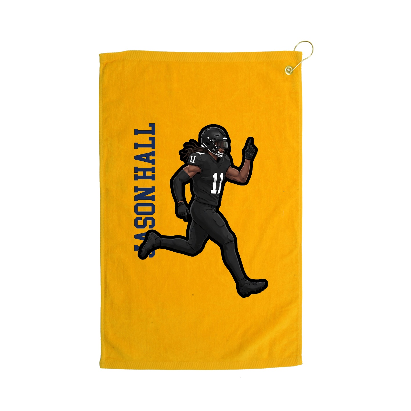 Golf Towel — Name Vertical in Gold