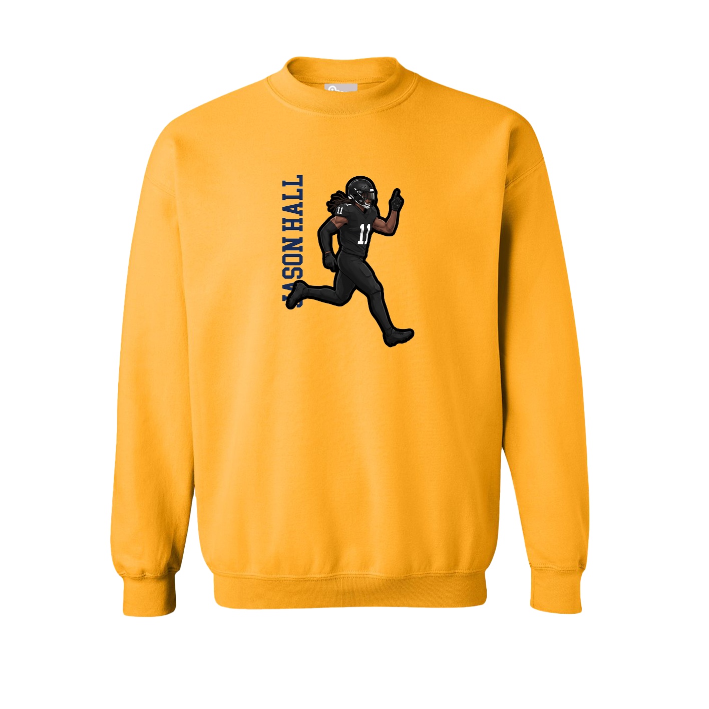 Fleece Crew — Name Vertical in Gold