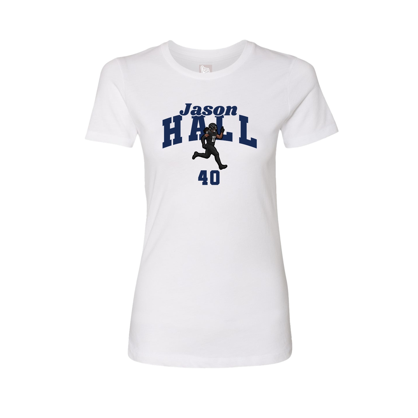 Fitted Women's Tee — Signature Arch in White