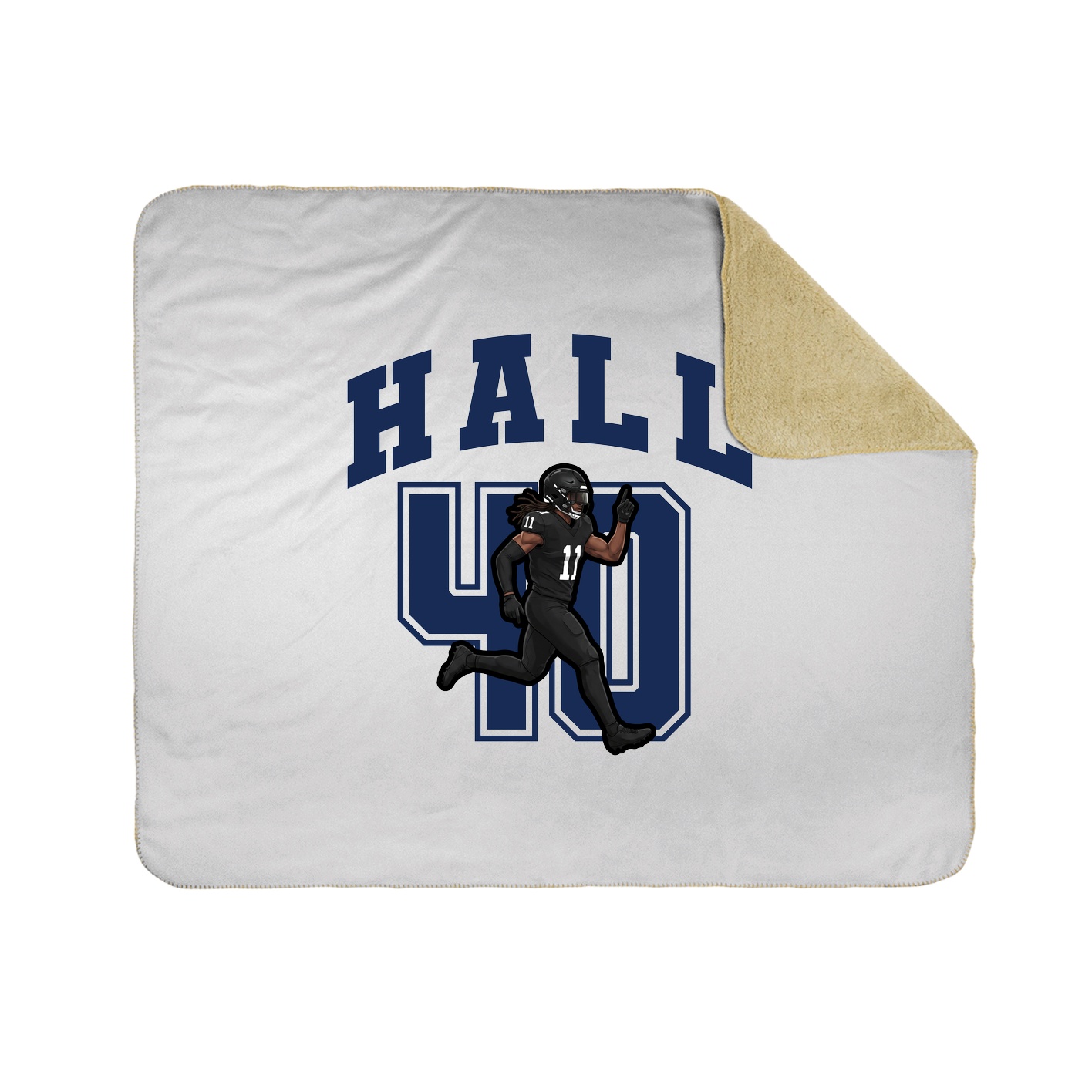 Throw Blanket — Number in White