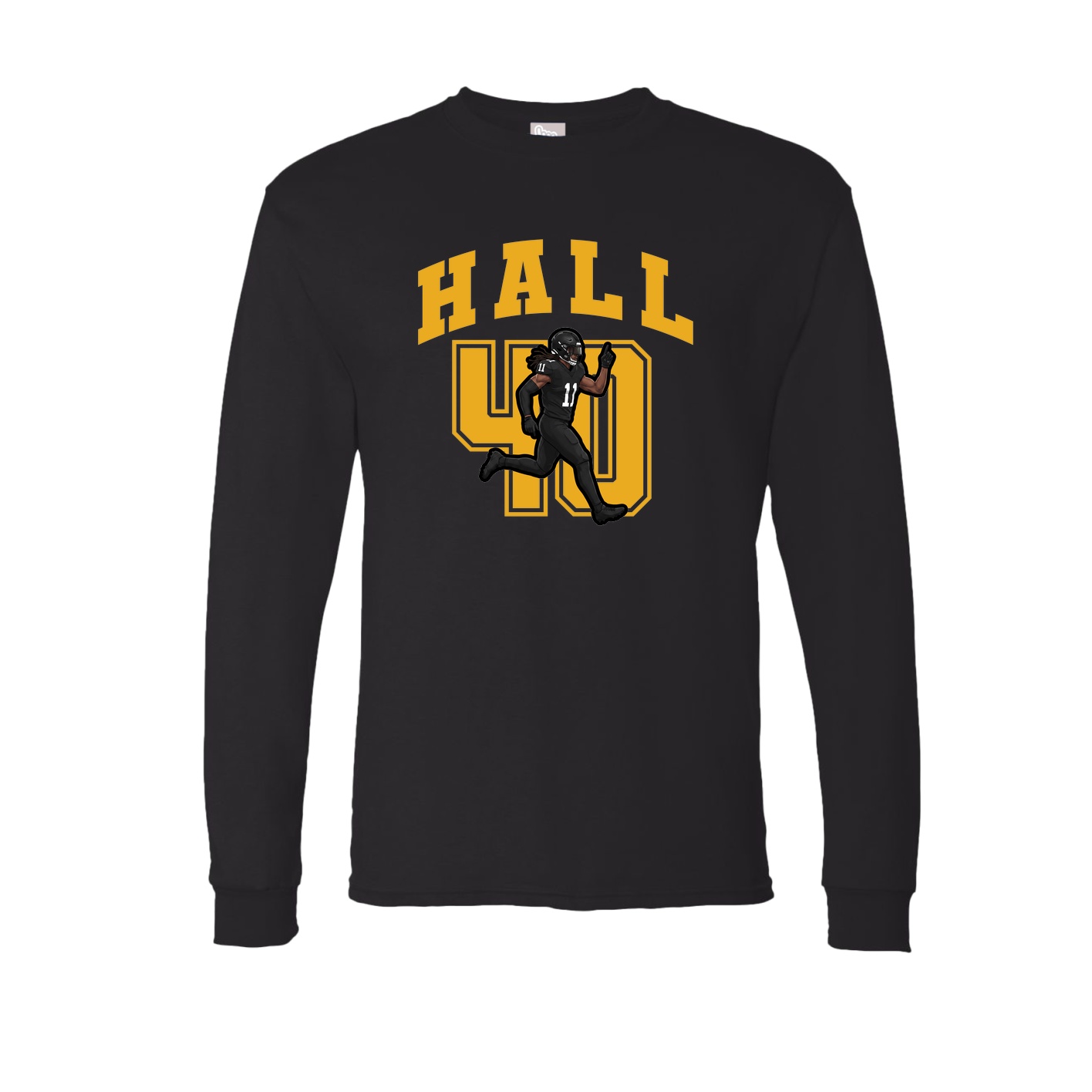 Long Sleeve Tee — Number in Black