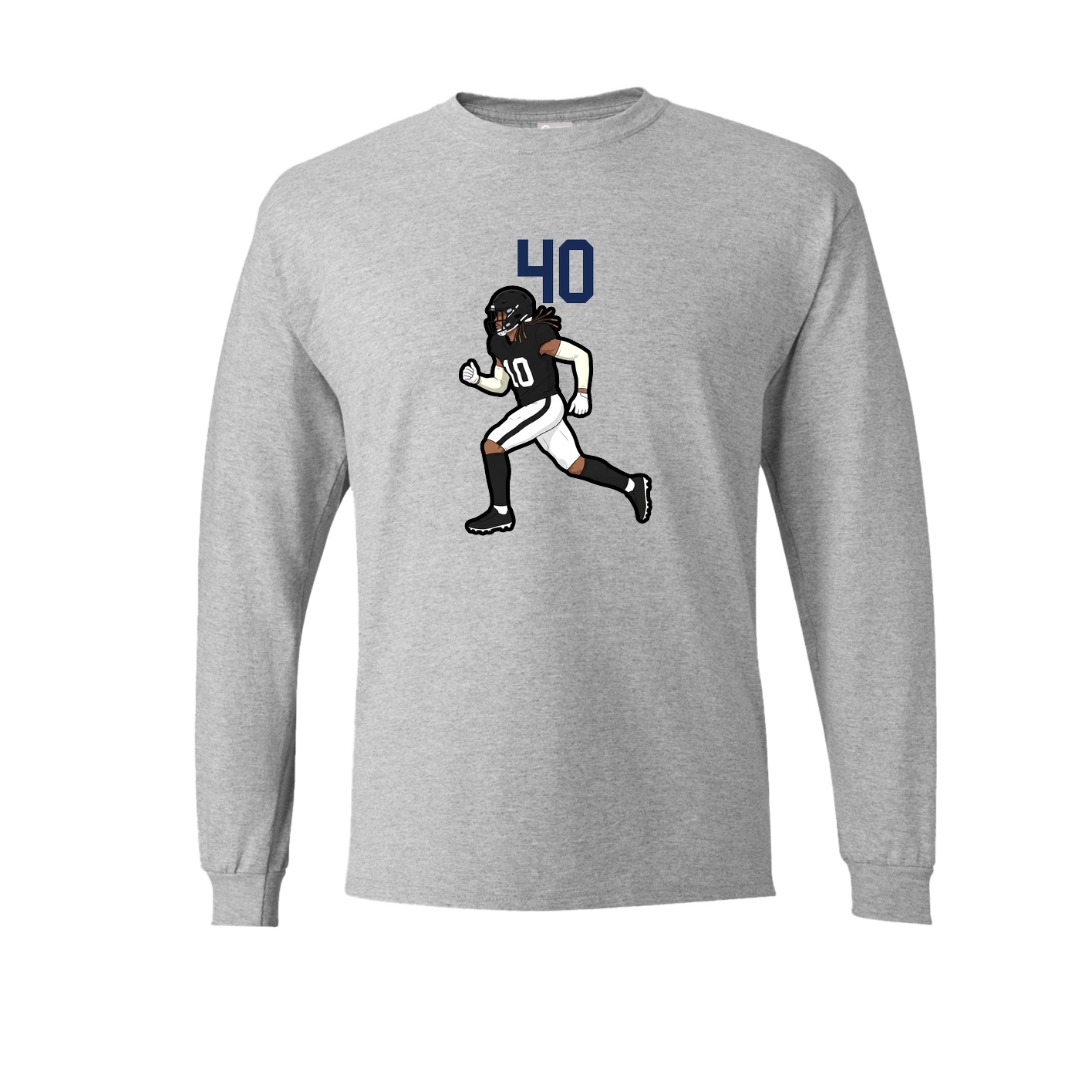 Long Sleeve Tee — Number Top in Grey