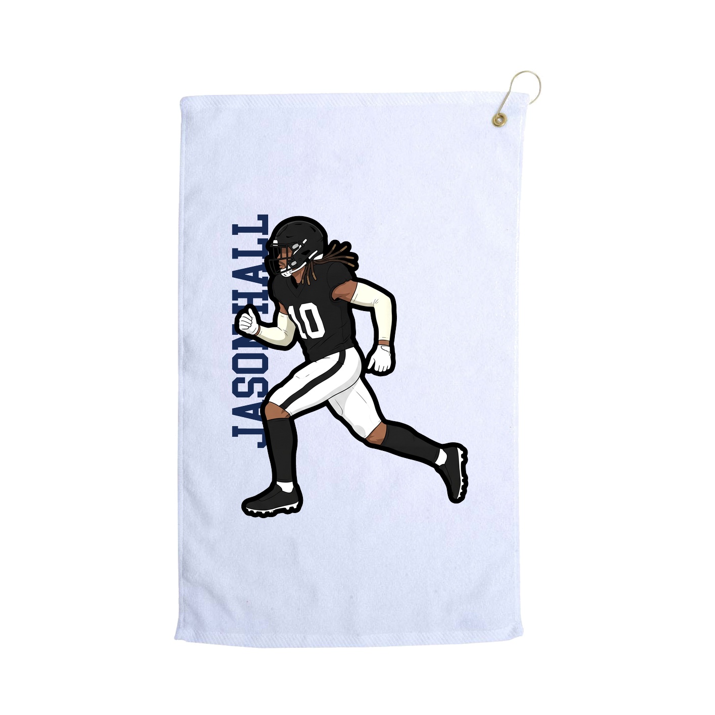 Golf Towel — Name Vertical in White