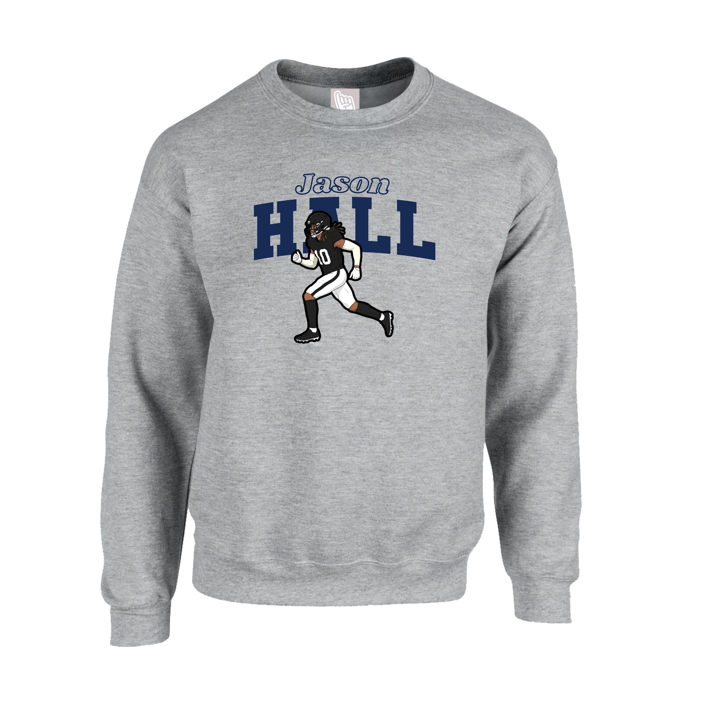 Fleece Crew — Name Arch in Grey