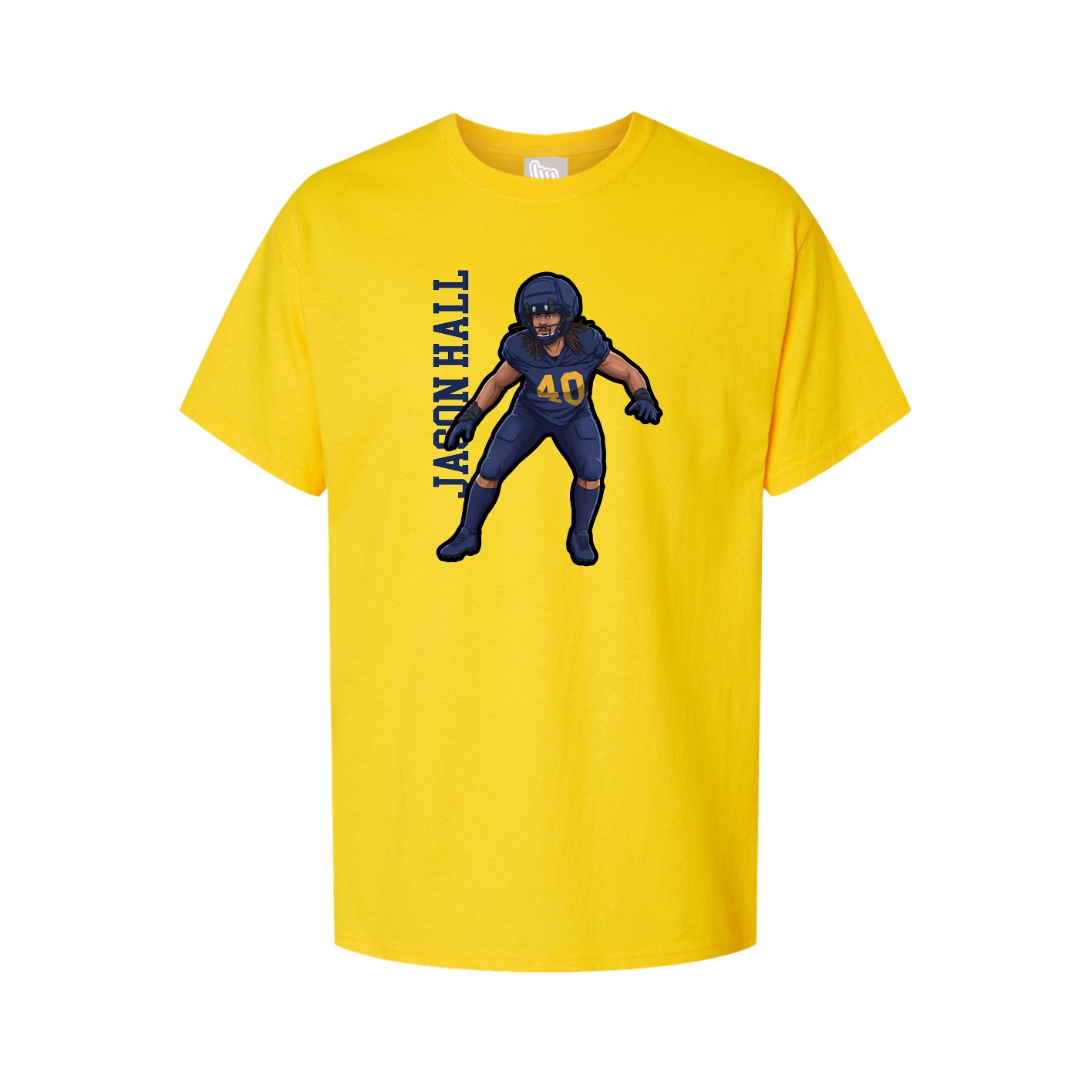 Youth Tee — Name Vertical in Gold