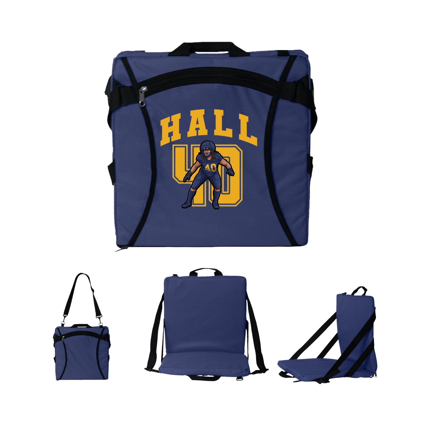 Folding Stadium Seat — Number in Navy