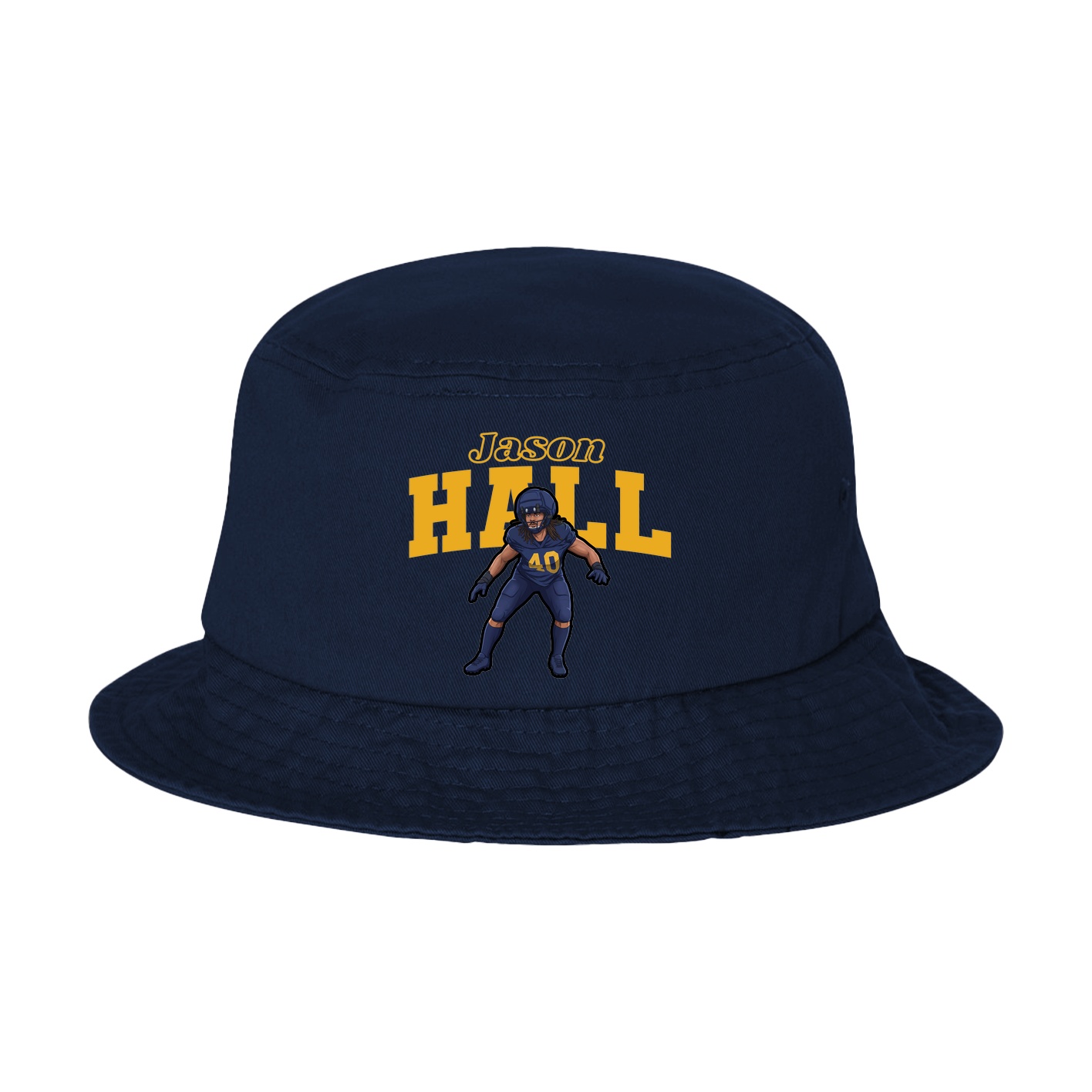 Bucket Cap — Name Arch in Navy