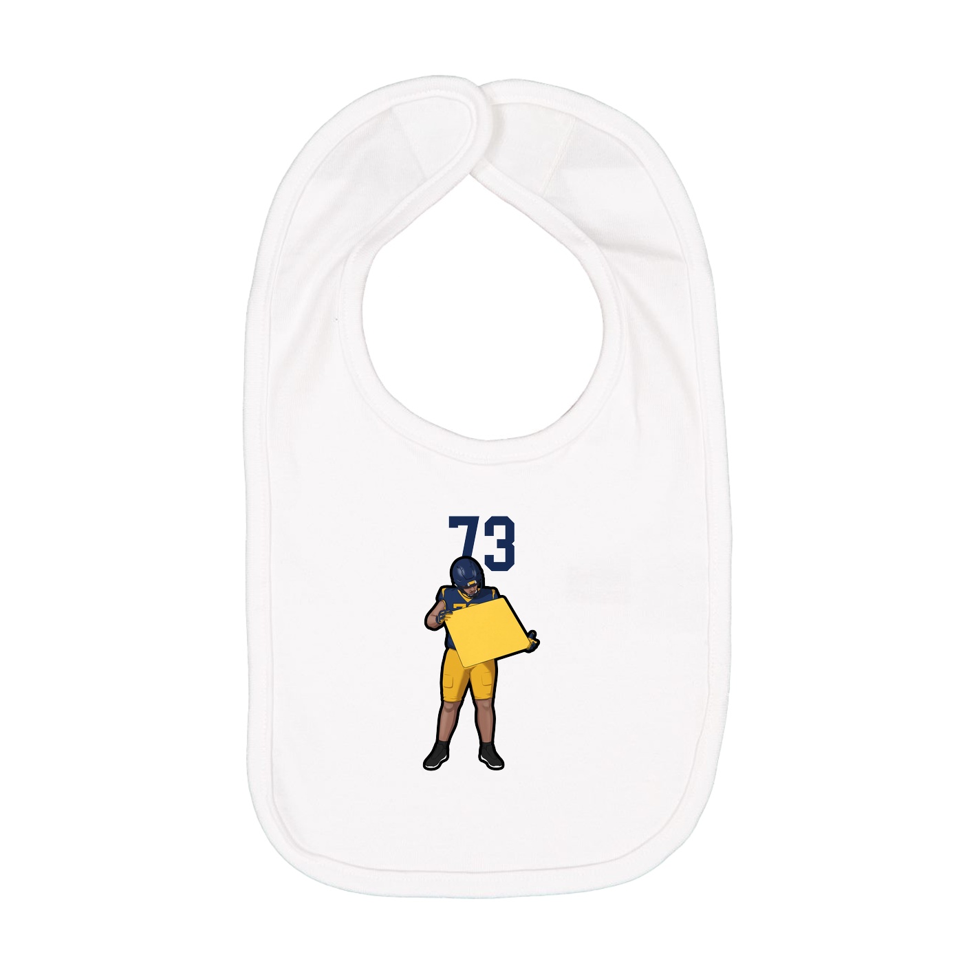 Infant Bib — Number Top in White