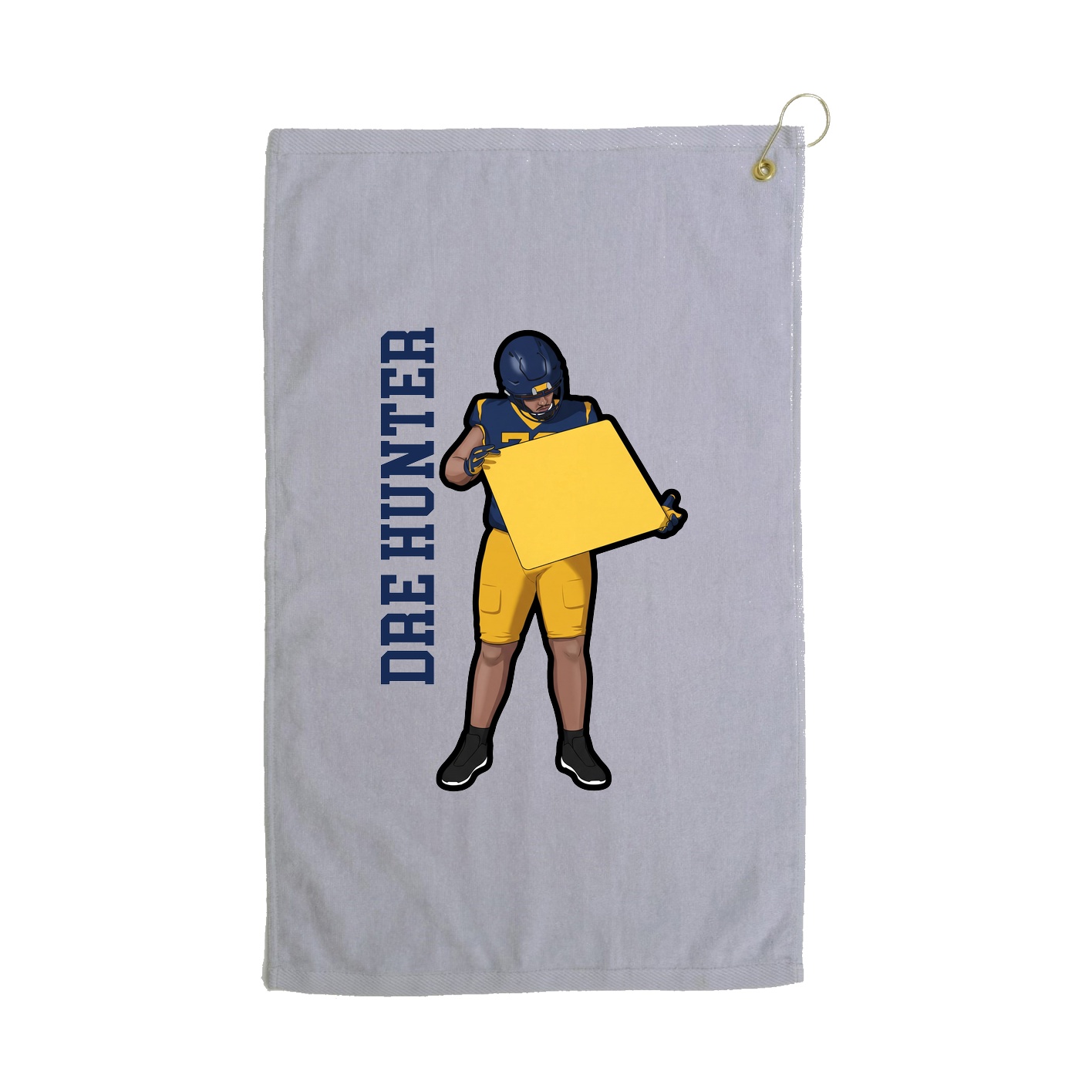 Golf Towel — Name Vertical in Grey