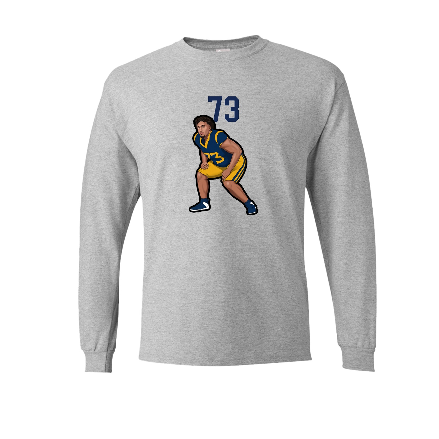 Long Sleeve Tee — Number Top in Grey