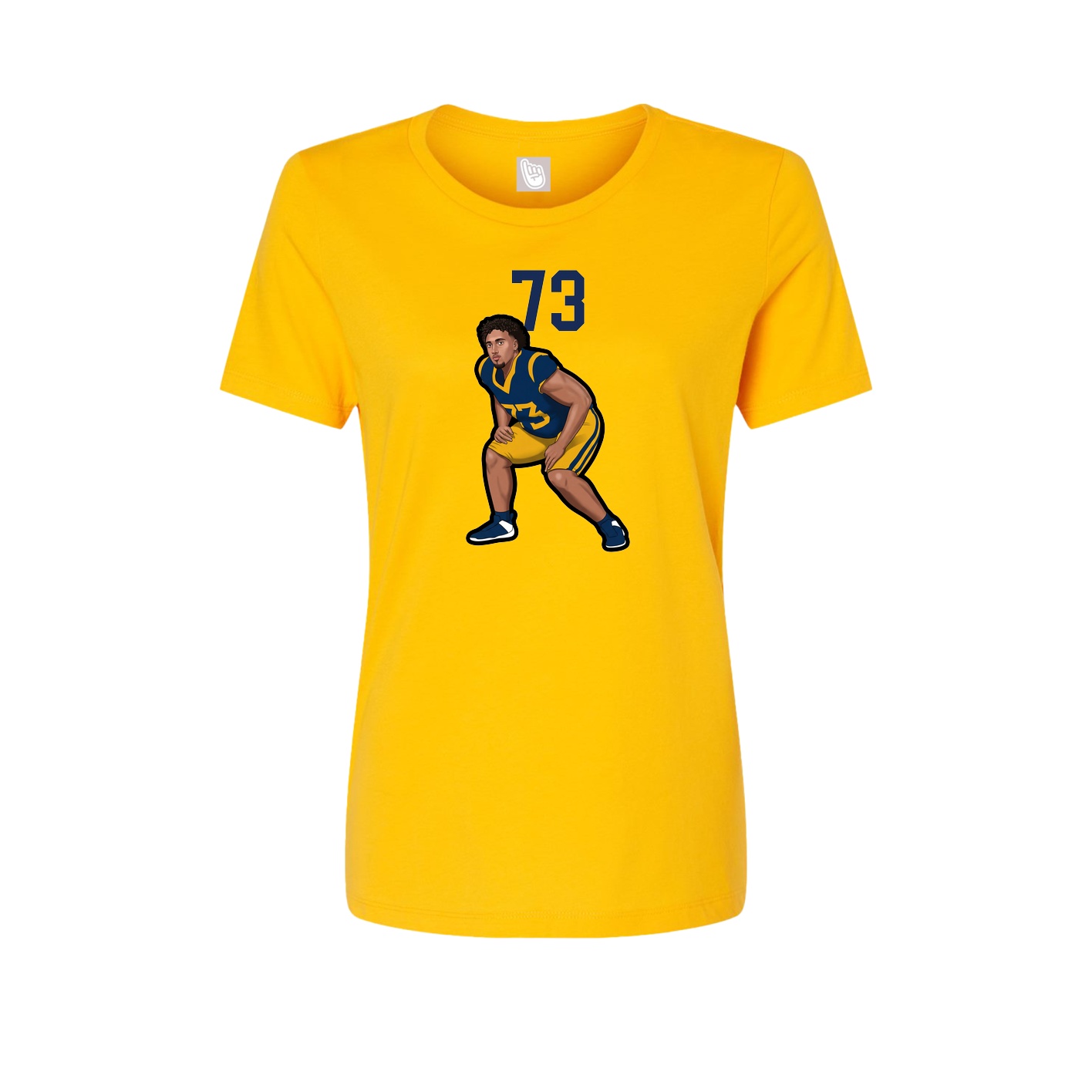 Fitted Women's Tee — Number Top in Gold
