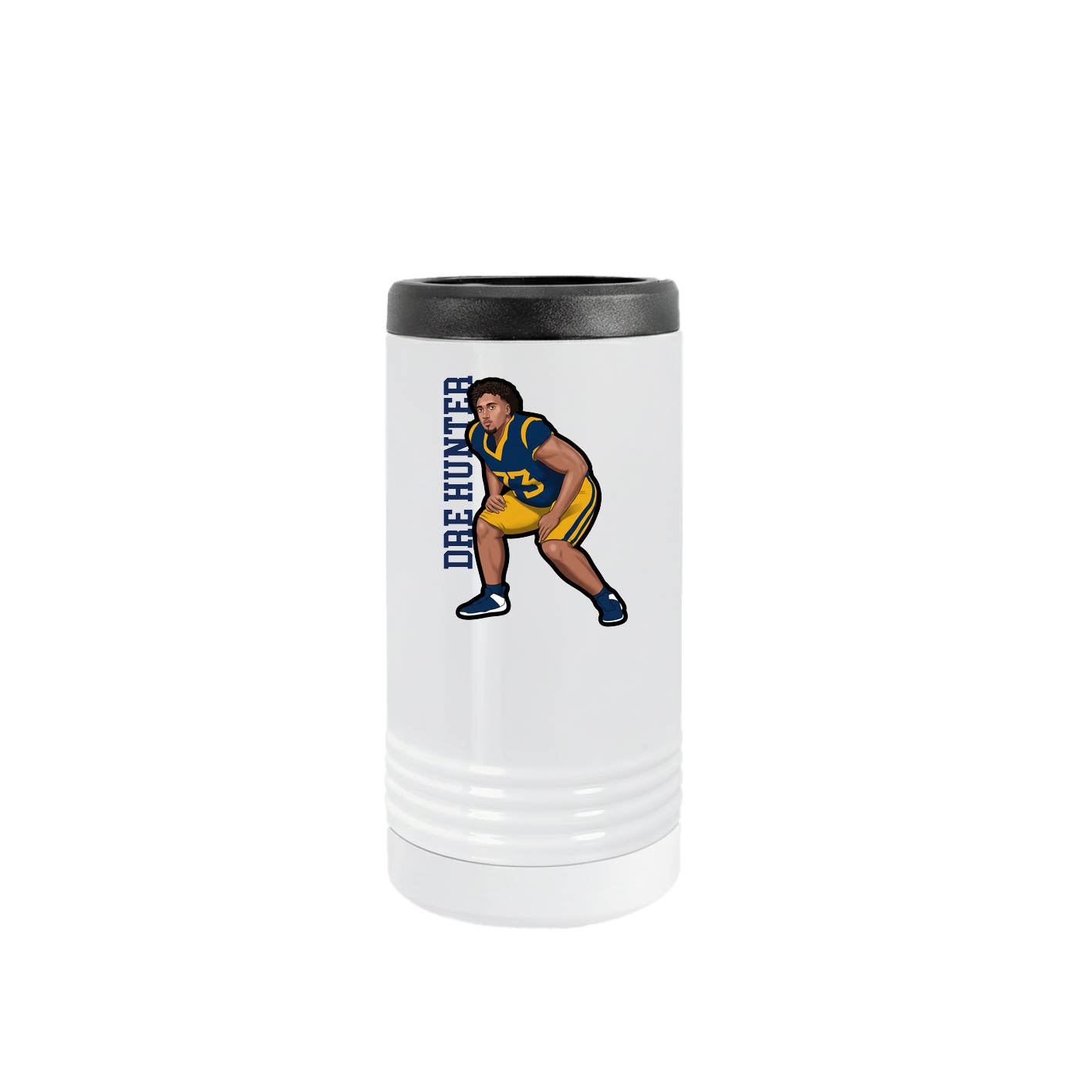 Slim Beverage Holder — Name Vertical in White