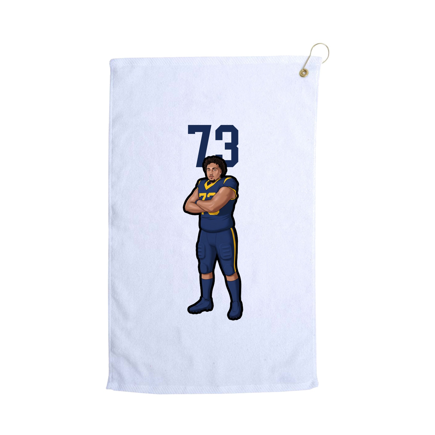 Golf Towel — Number Top in White