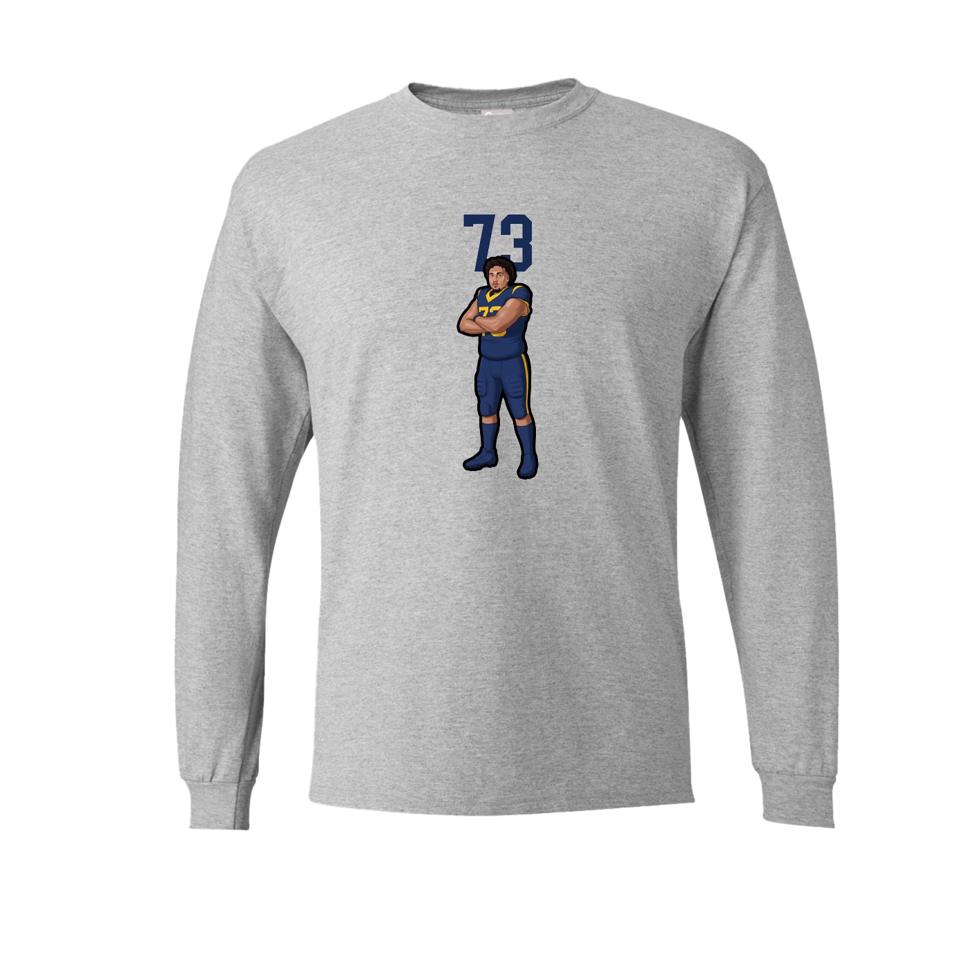 Long Sleeve Tee — Number Top in Grey