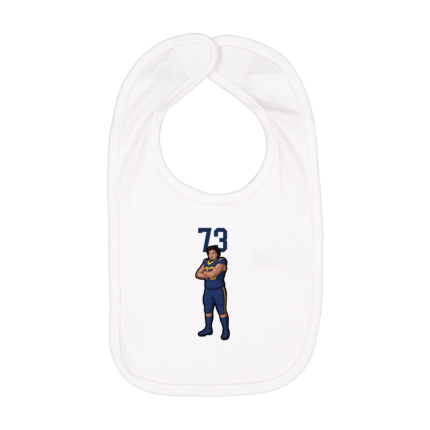 Infant Bib — Number Top in White