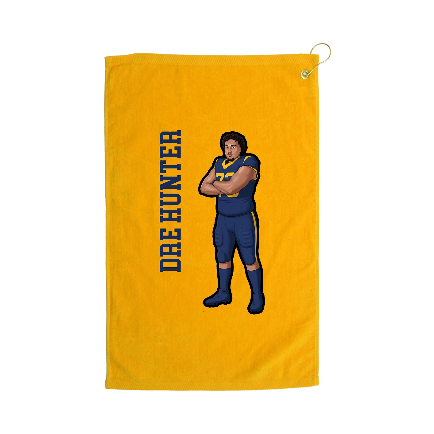 Golf Towel — Name Vertical in Gold