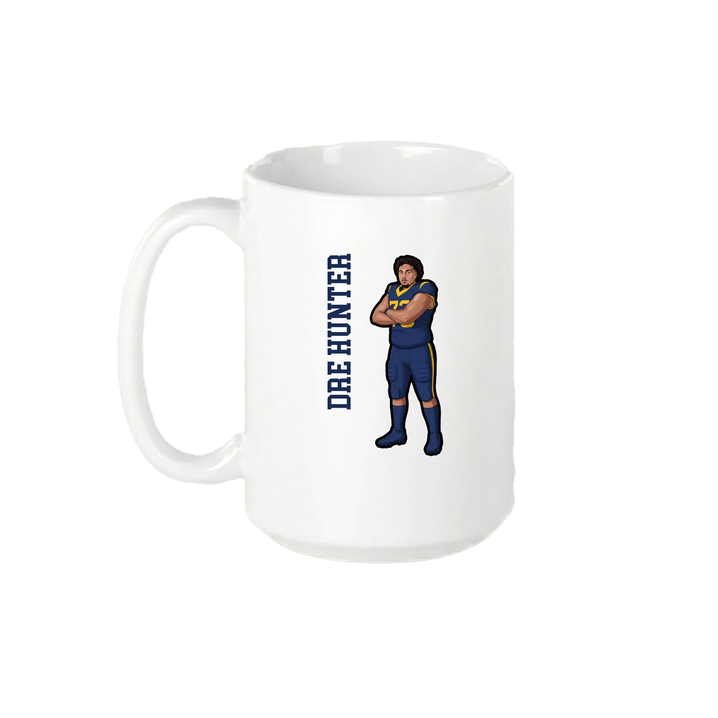 15oz Coffee Mug — Name Vertical in White