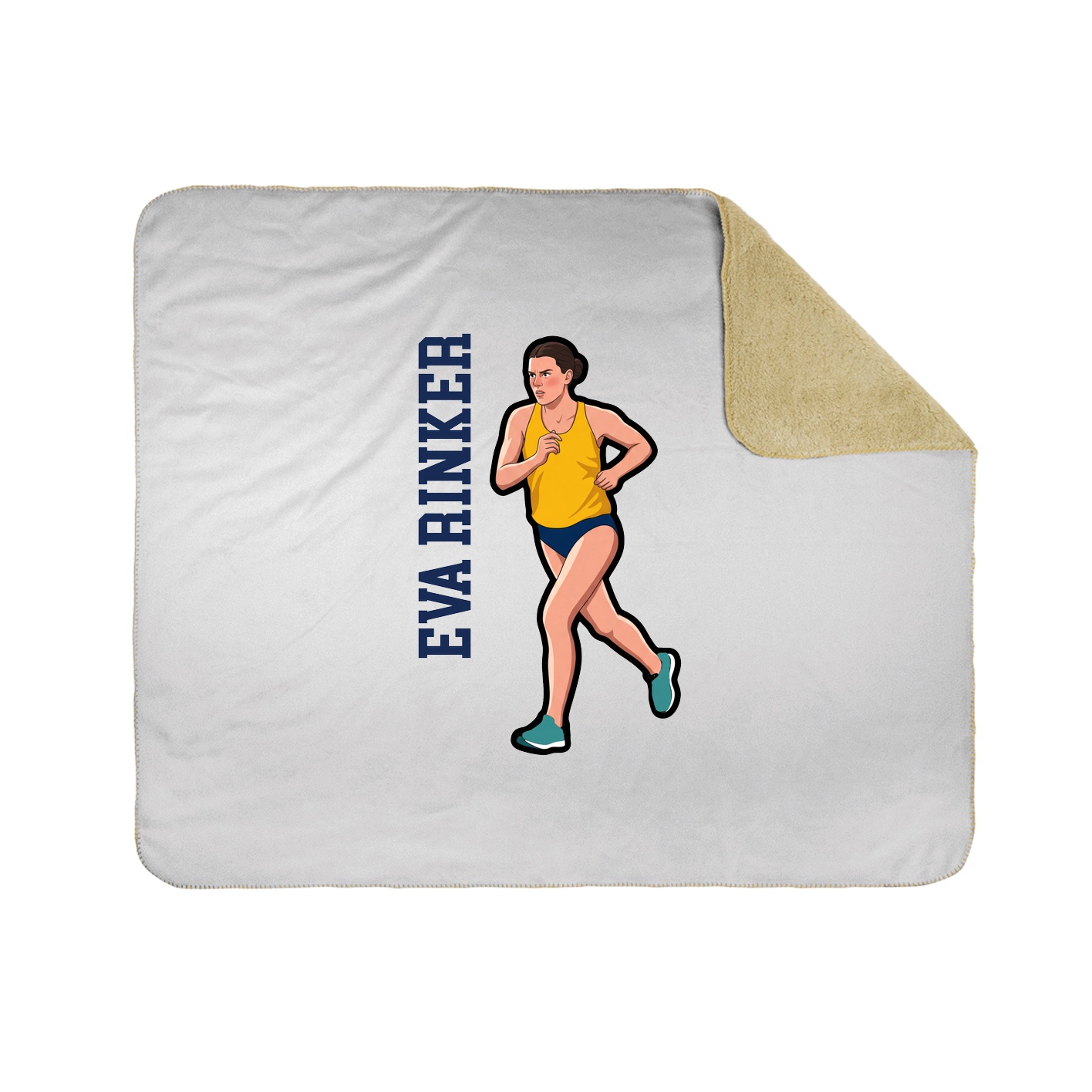 Throw Blanket — Name Vertical in White